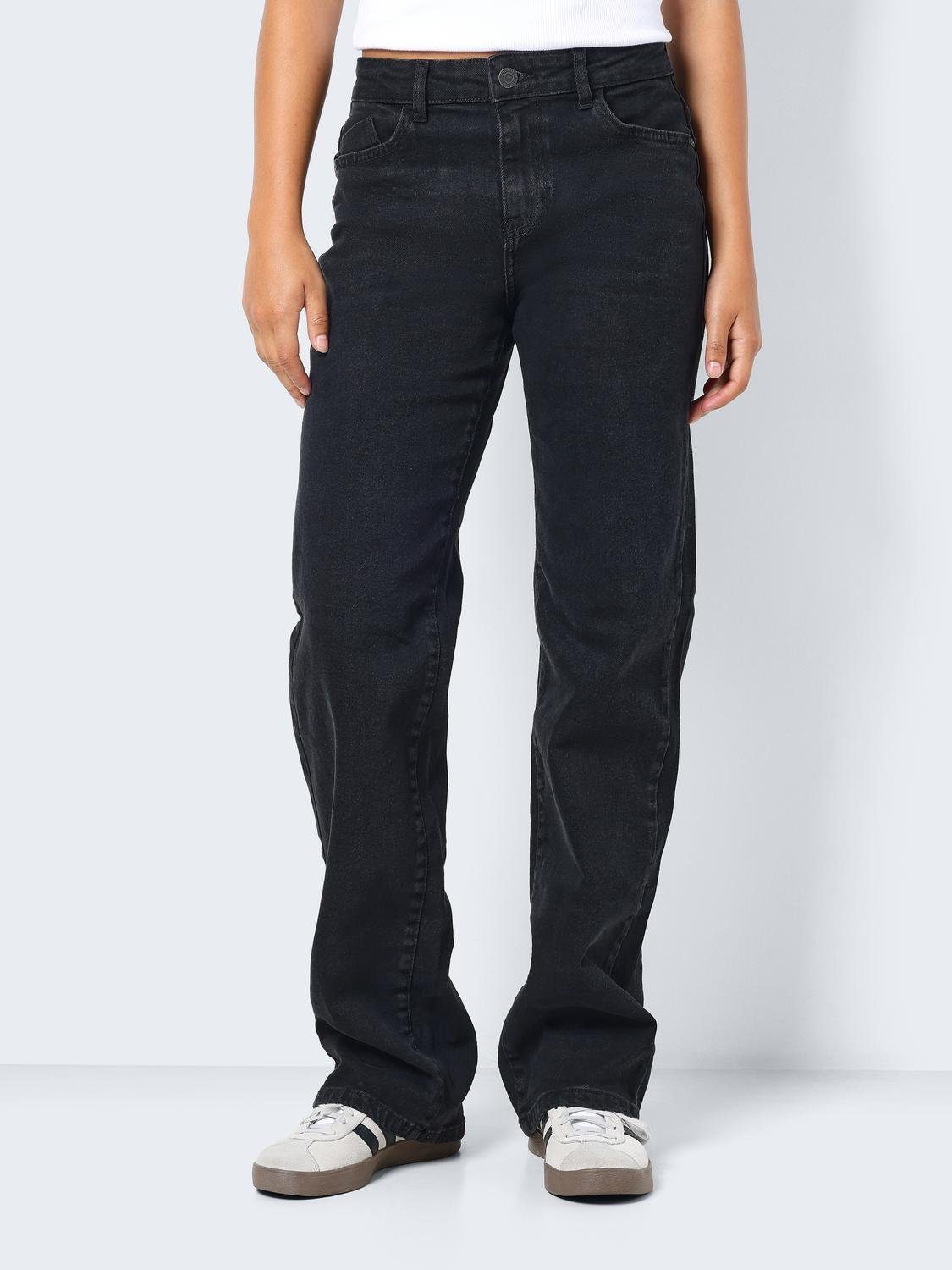 Noisy may Straight-Jeans NMYOLANDA NW WIDE JEANS BLACK NOOS