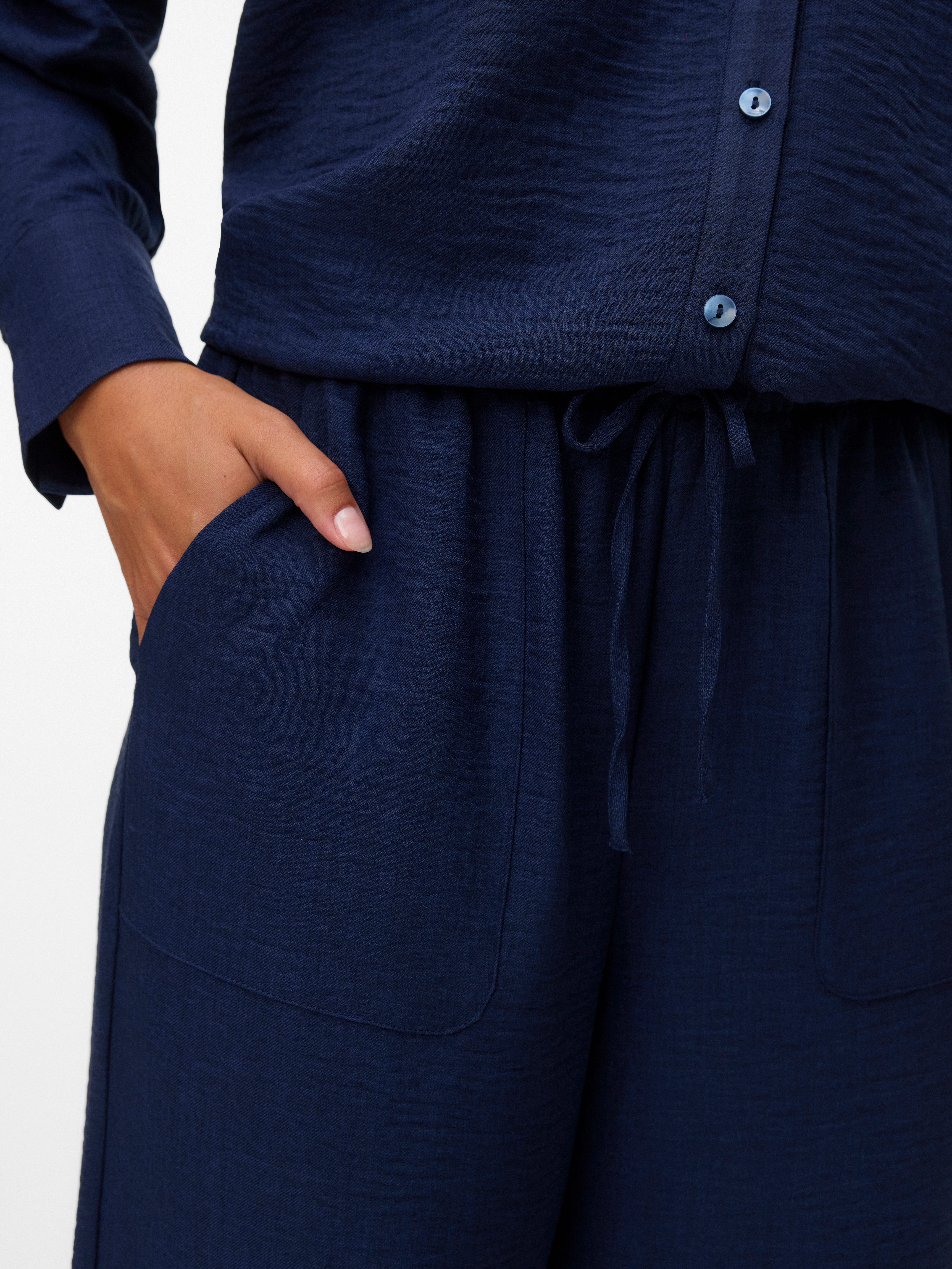 Vero Moda Schlupfhose VMMELANEY HW LOOSE PANT WVN GA NOOS Kunstfaser, loose günstig online kaufen