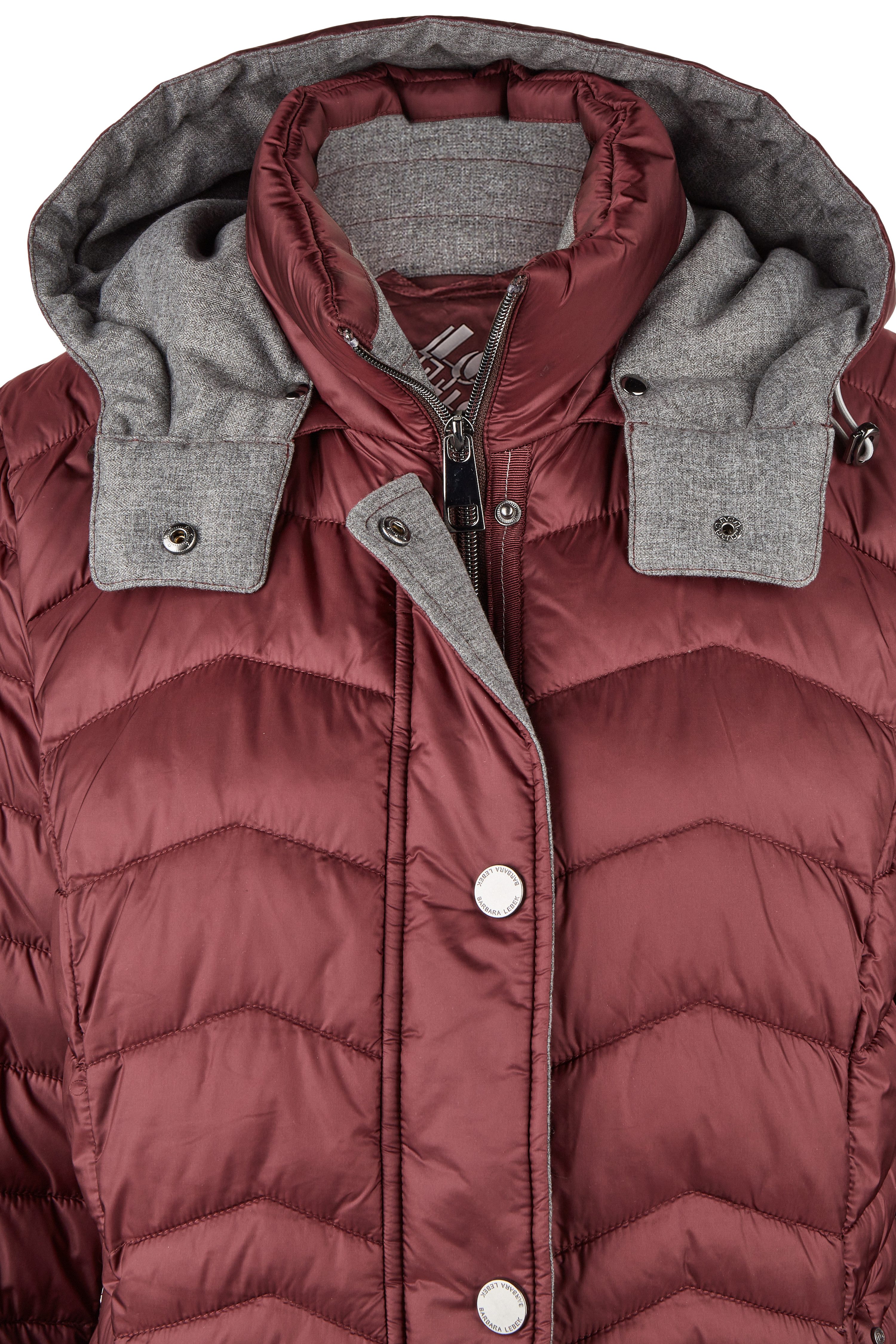 Barbara Lebek Steppjacke Barbara Lebek Steppjacke mit Kapuze - burgund (1-St)