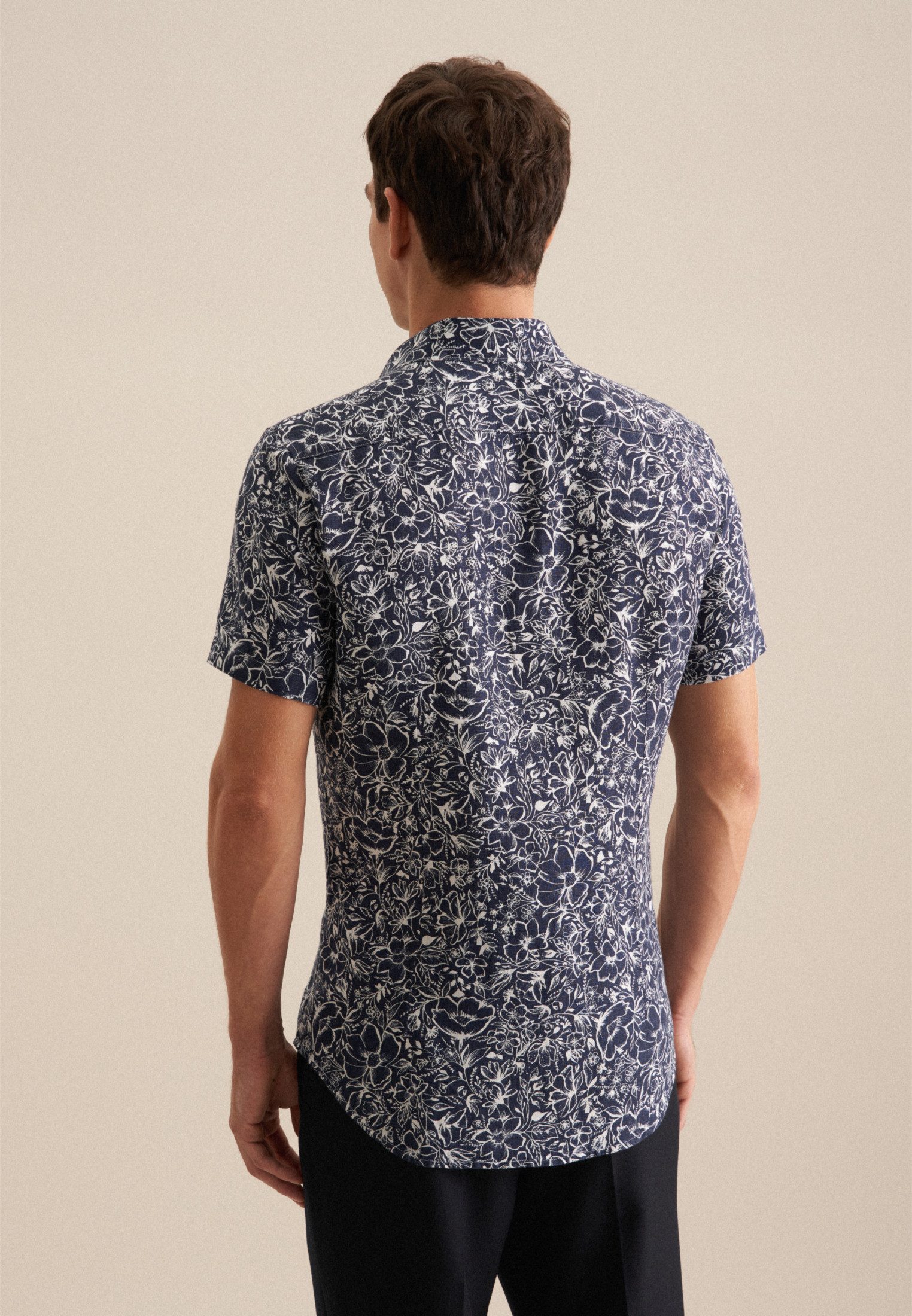 seidensticker Businesshemd Slim Slim 1/2 Kentkragen Floral