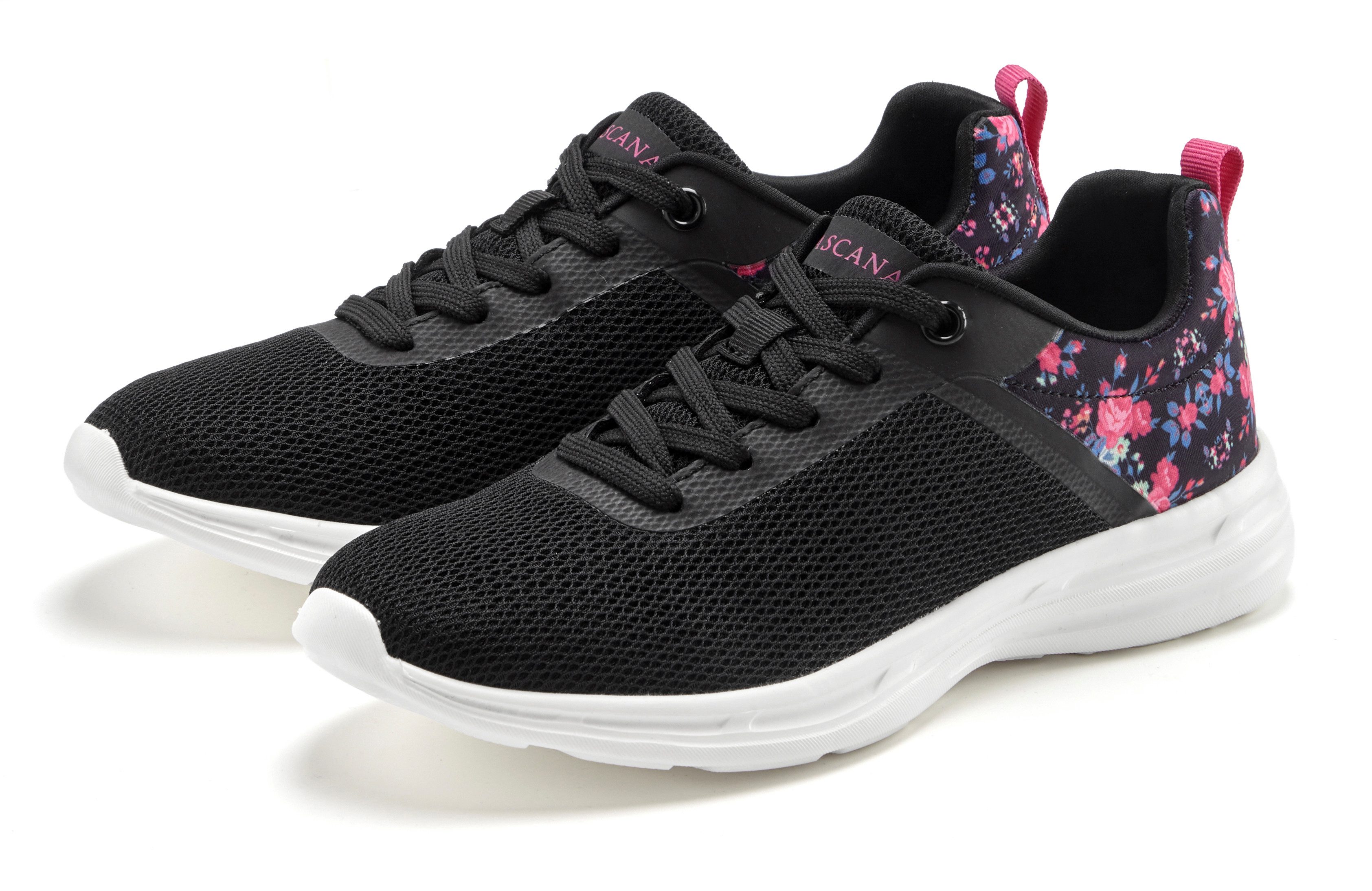 LASCANA Freizeitschuh, Halbschuh, Sneaker mit Blumen-Print VEGAN günstig online kaufen