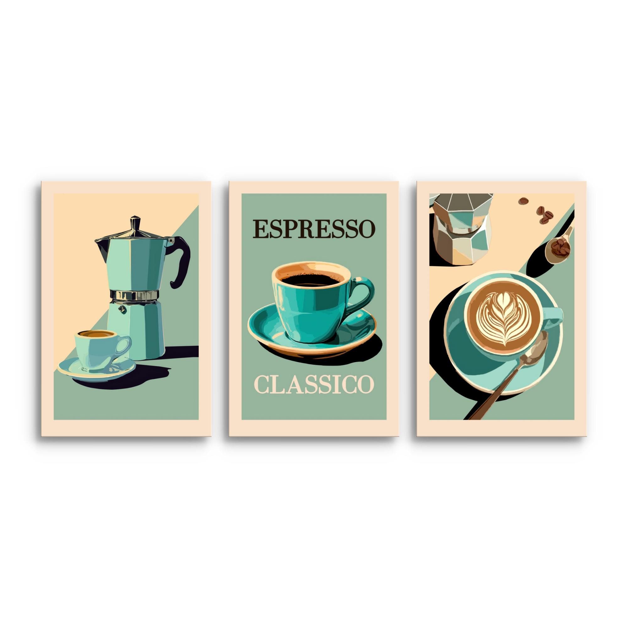 Novart Wandbild Küchenbilder Kaffee Retro Bilder Küche Esszimmer Cafe Bar Deko, made in Germany, moderne Wandbilder, Küche