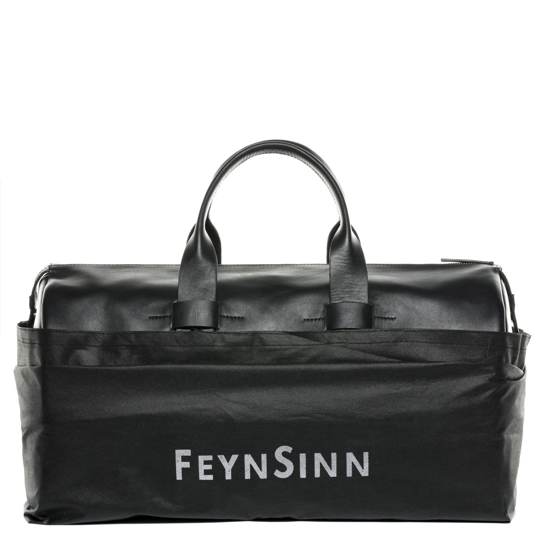 FEYNSINN Umhängetasche echt Leder Weekender groß Ledertasche schwarz TROY, Echtleder Reisegepäck für Damen & Herren, Sporttasche XL schwarz