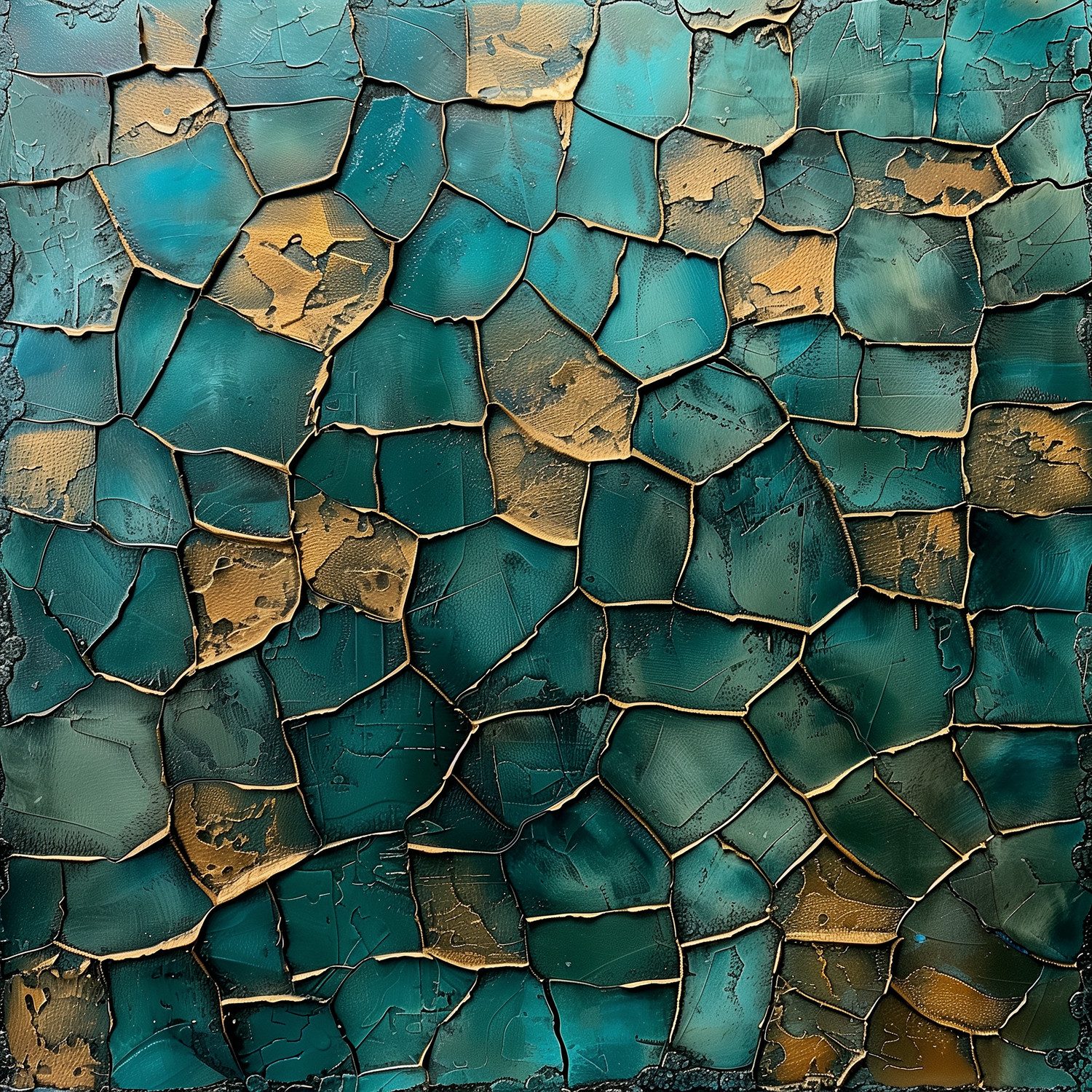 queence Acrylglasbild Mosaik in Türkis, Abstrakt, Abstrakte, Formen, Gemälde, Kunst (1 St), Fine Art-Print in Galeriequalität
