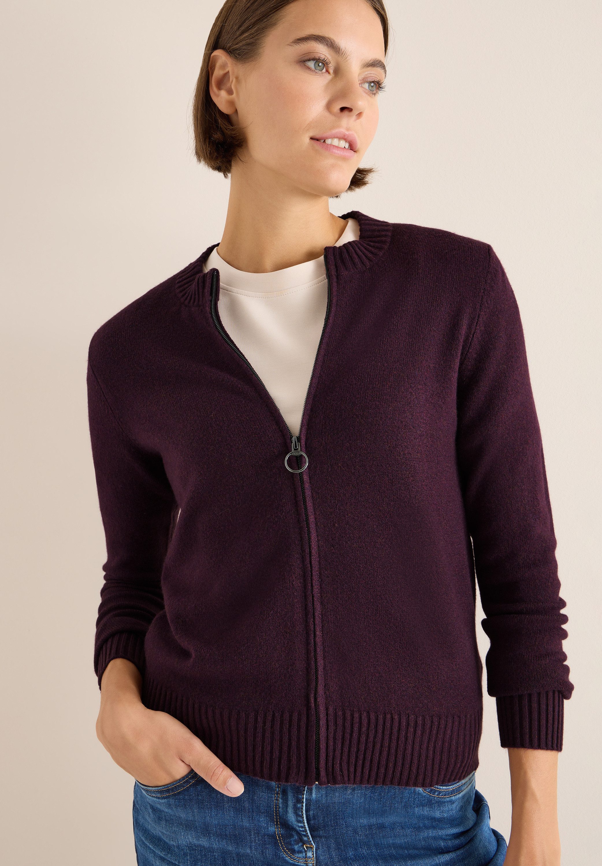 CECIL Cardigan mit Rippbündchen