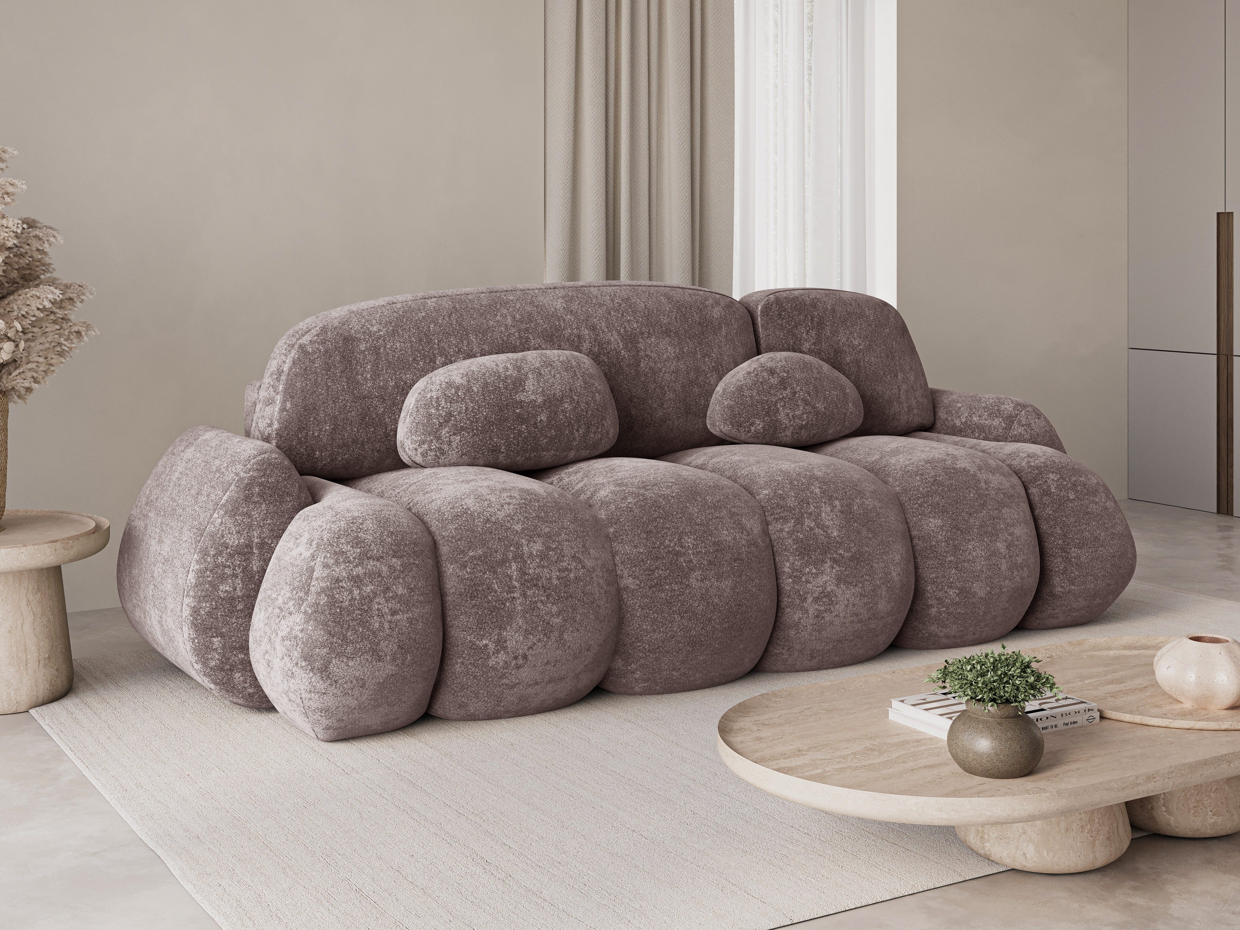 MOEBLO Schlafsofa STONE, Sitzer Sofa mit Schlaffunktion & Komfortpolsterung – Modernes Schlafsofa mit Bettkasten & Zierkissen, Couch Polstermöbel Sitzmöbel Wohnzimmermöbel 3-Sitzer-Sofa Stoffsofa für Wohnzimmer, (BxHxT): 270 x 103 x 113 cm