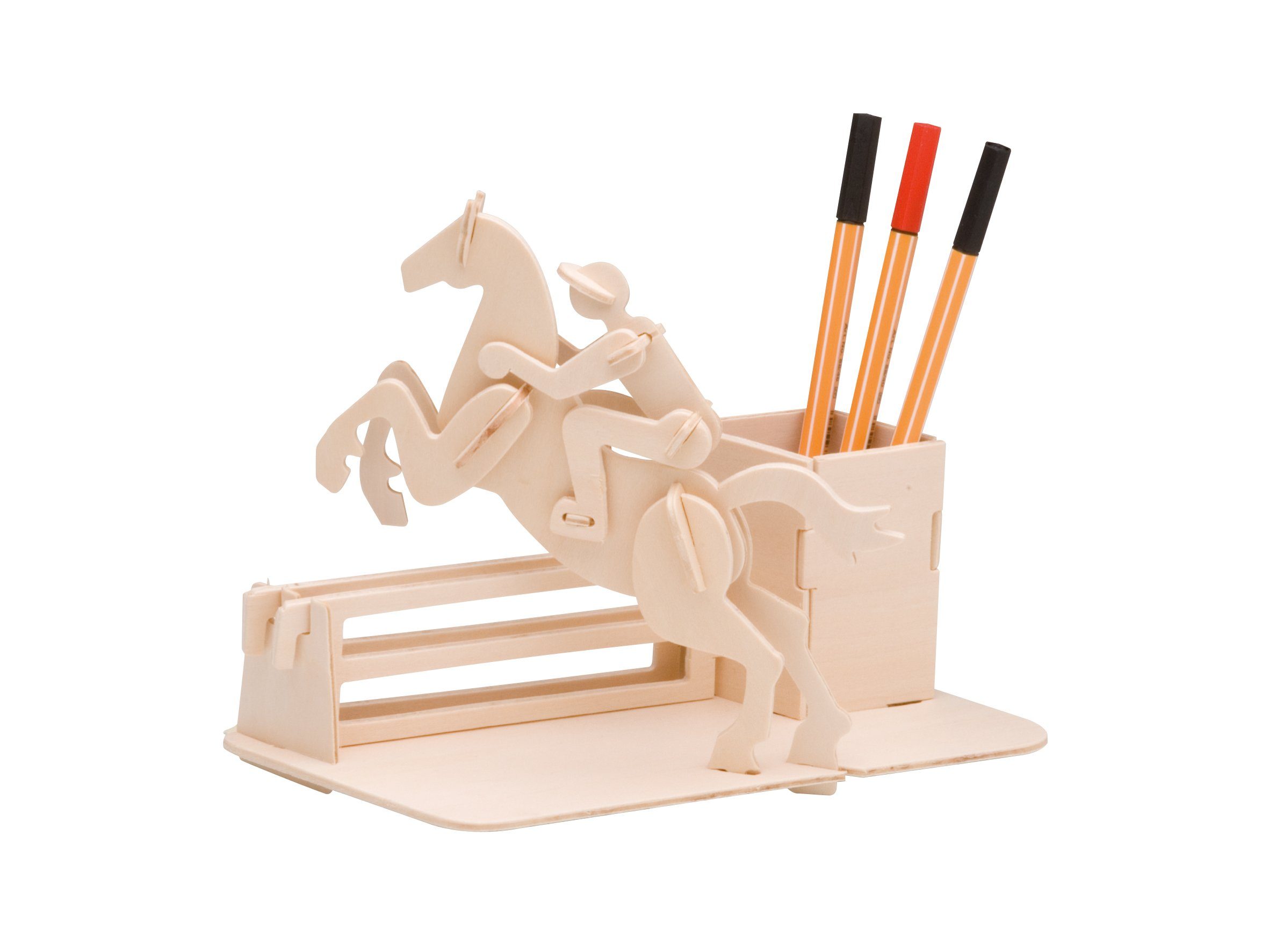 Pebaro 3D-Puzzle Holzbausatz Stiftehalter Reiter, 840/1, günstig online kaufen