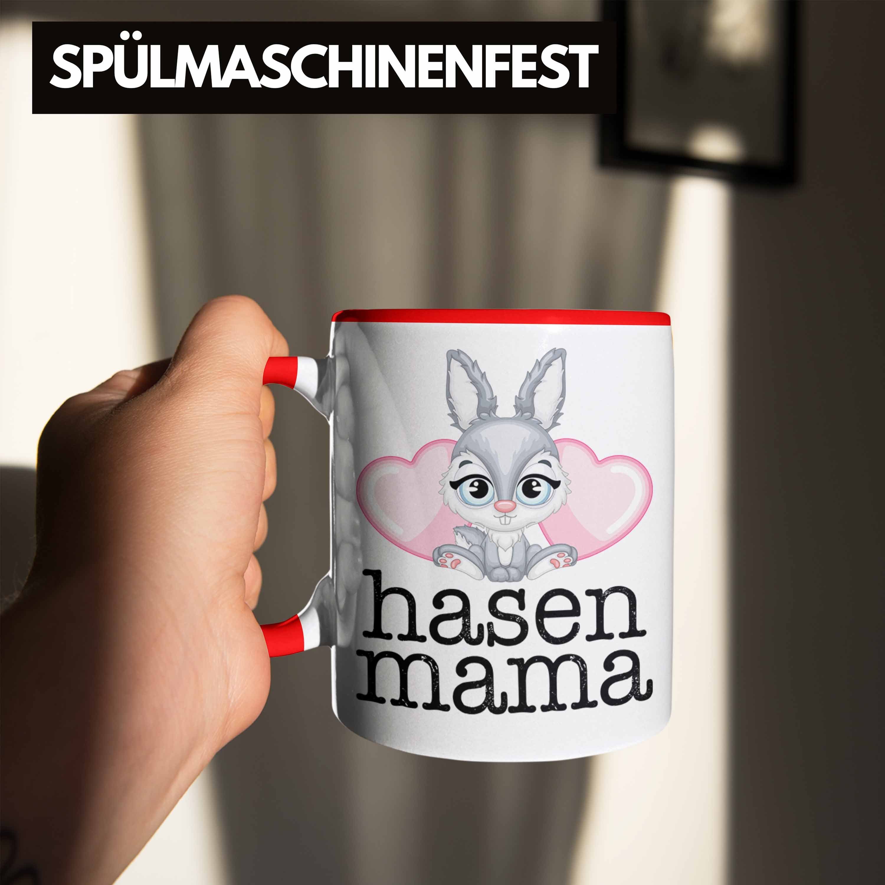 Trendation Tasse Hasen Tasse Rot Hasen-Besitzer Mama Hasen Geschenk Kaninchen Kinder