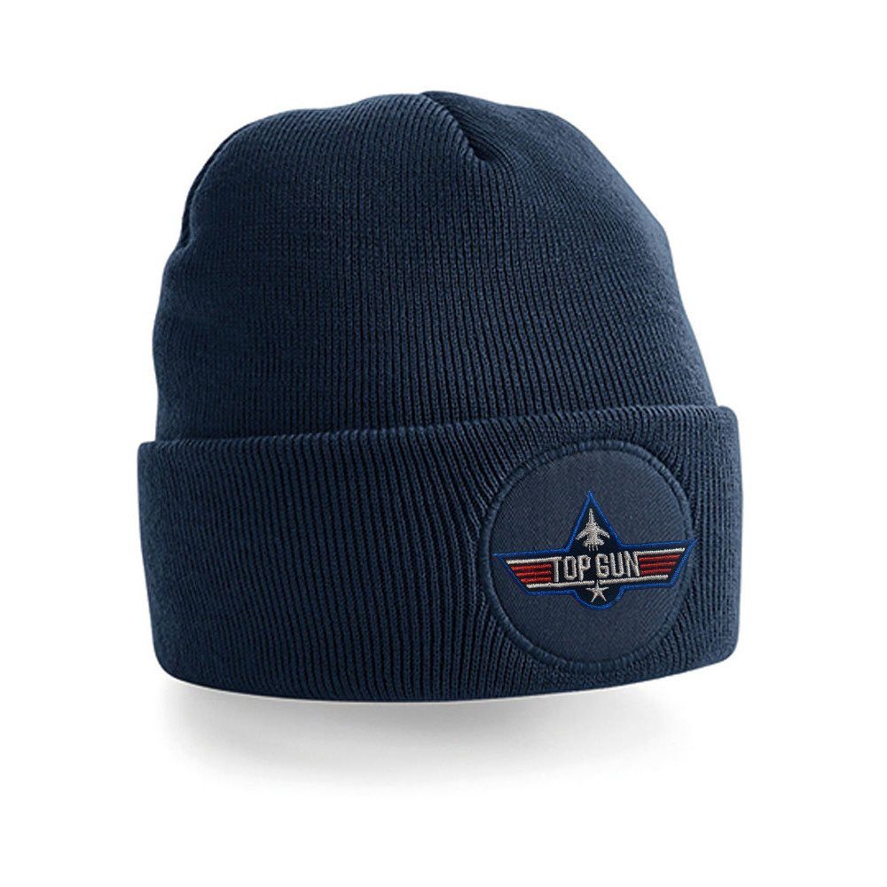 Blondie & Brownie Air USA Beanie Force Maverick Mütze Gun Patch Erwachsenen Navyblau Stick Unisex Top