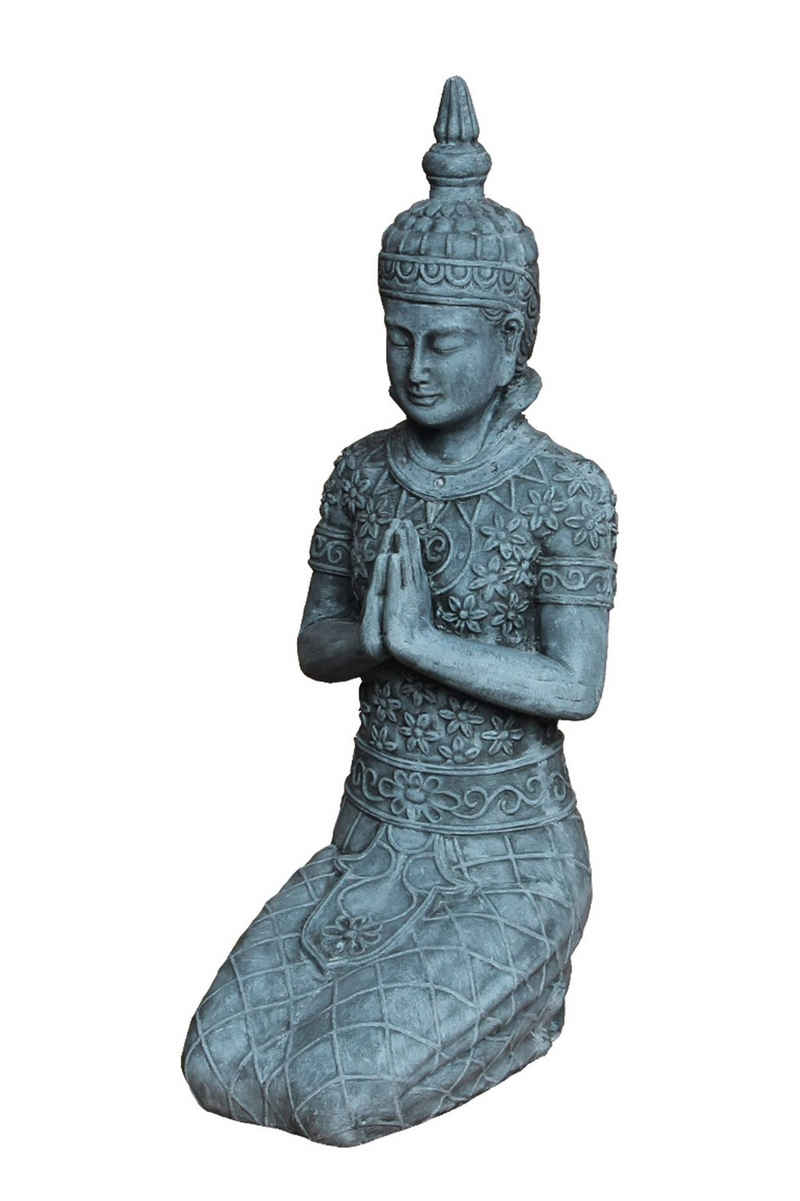 GILDE Dekofigur GILDE Figur Buddha Bigio - grau - H. 68cm x B. 23cm