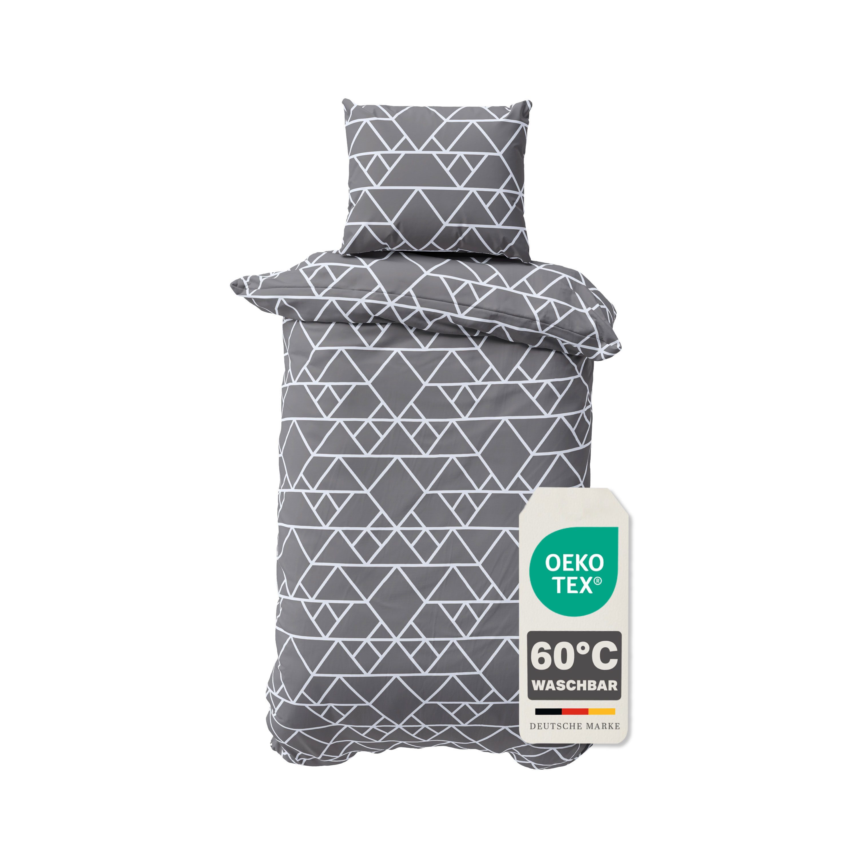 Bettwäsche Design Bettbezug Set mit Kissenbezug 80x80 cm YKK Reißverschluss