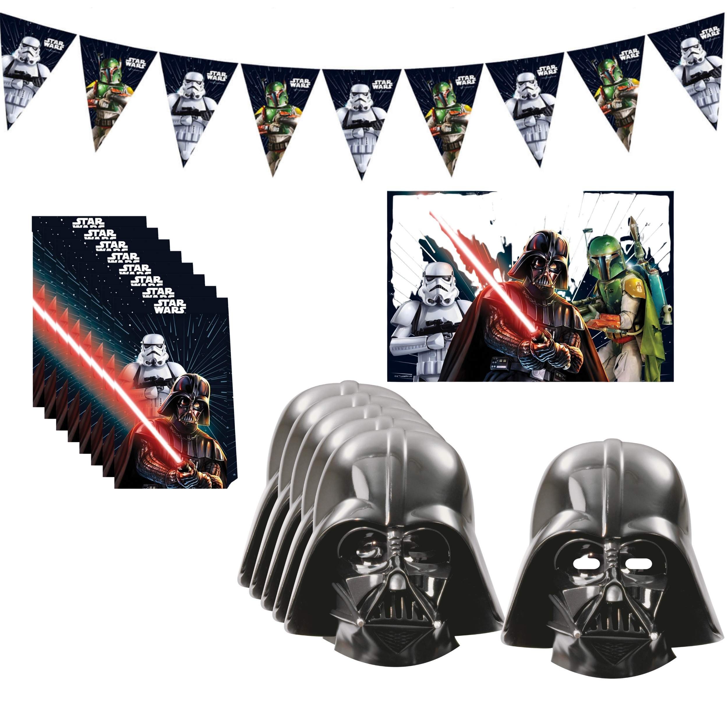 Procos Einweggeschirr-Set 16-tlg. Star Wars Galaxy Partyset für Kindergeburtstag, 6 Personen