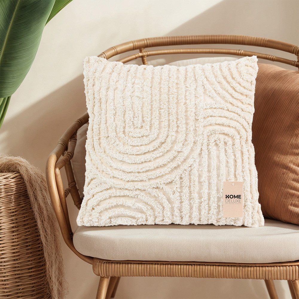 HOME DELUXE Декоративные подушки Getufteter Подушкиbezug JARA - Raute mit Pompons, 50 x 50, Zierkissen, Sofakissen, Подушкиhülle