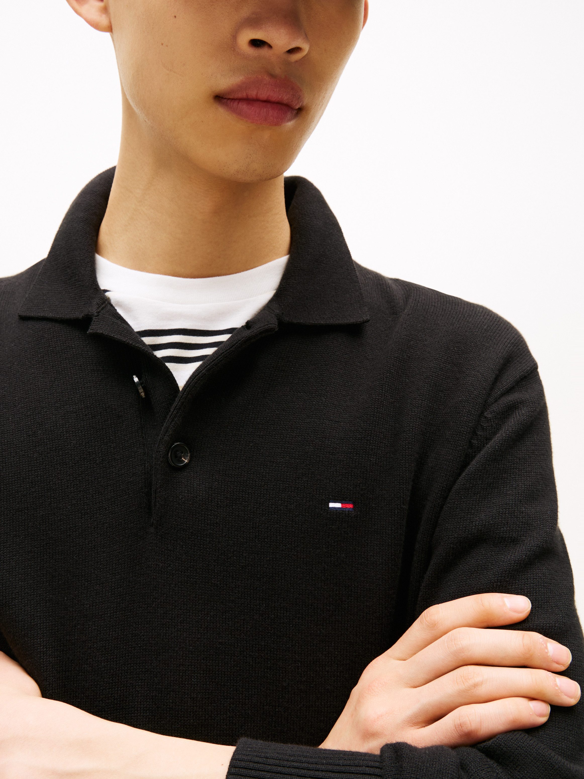 Tommy Jeans Polokragenpullover TJM SLIM ESSENTIAL POLO SWEATER mit Logostickerei – Bild 5 von 5