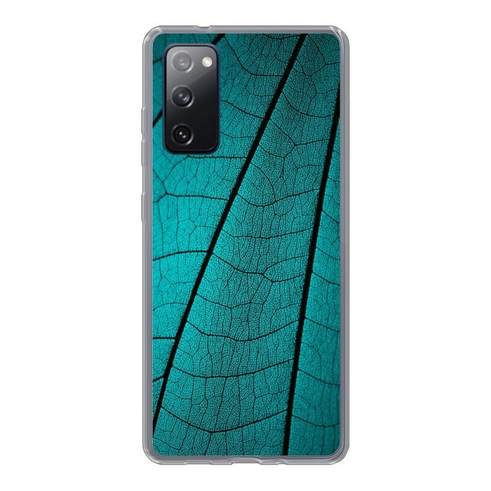 MuchoWow Handyhülle Türkisfarbenes Blattskelett Phone Case Handyhülle Samsung Galaxy S20 FE Silikon Schutzhülle