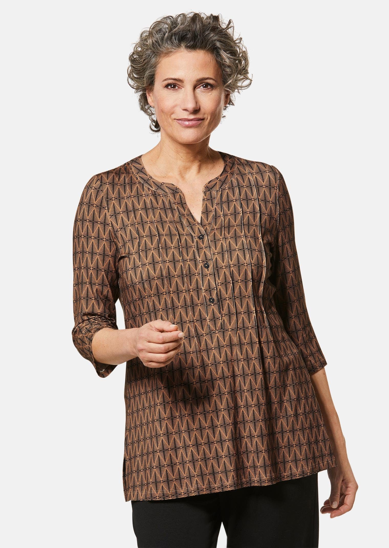 Print-Shirt Figurschmeichelndes Drucktunika-Shirt