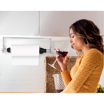 Coonoor Küchenrollenhalter ohne Bohren Schrank Edelstahl Papierrollenhalter mit Dämpfungseffekt
