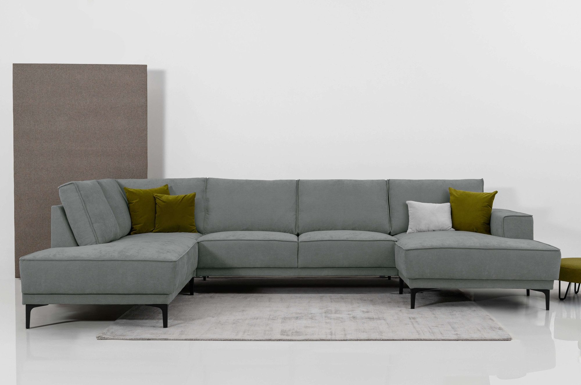 Places of Style Wohnlandschaft "XXL Sofa Oland, Struktur, Flachgewebe, Luxu günstig online kaufen