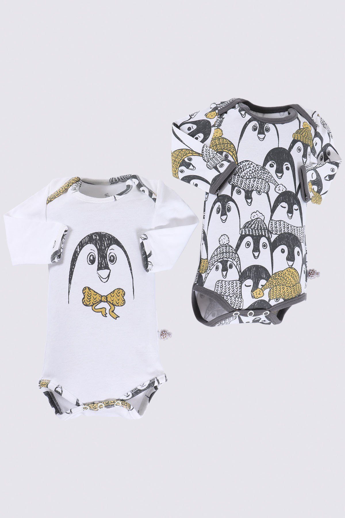 (2-tlg., Langarmbody 100% Bio Langarm Set) aus Set Baumwolle PINGU Bio-Baumwolle 2er (2-teilig) Baby Ecocotton Body