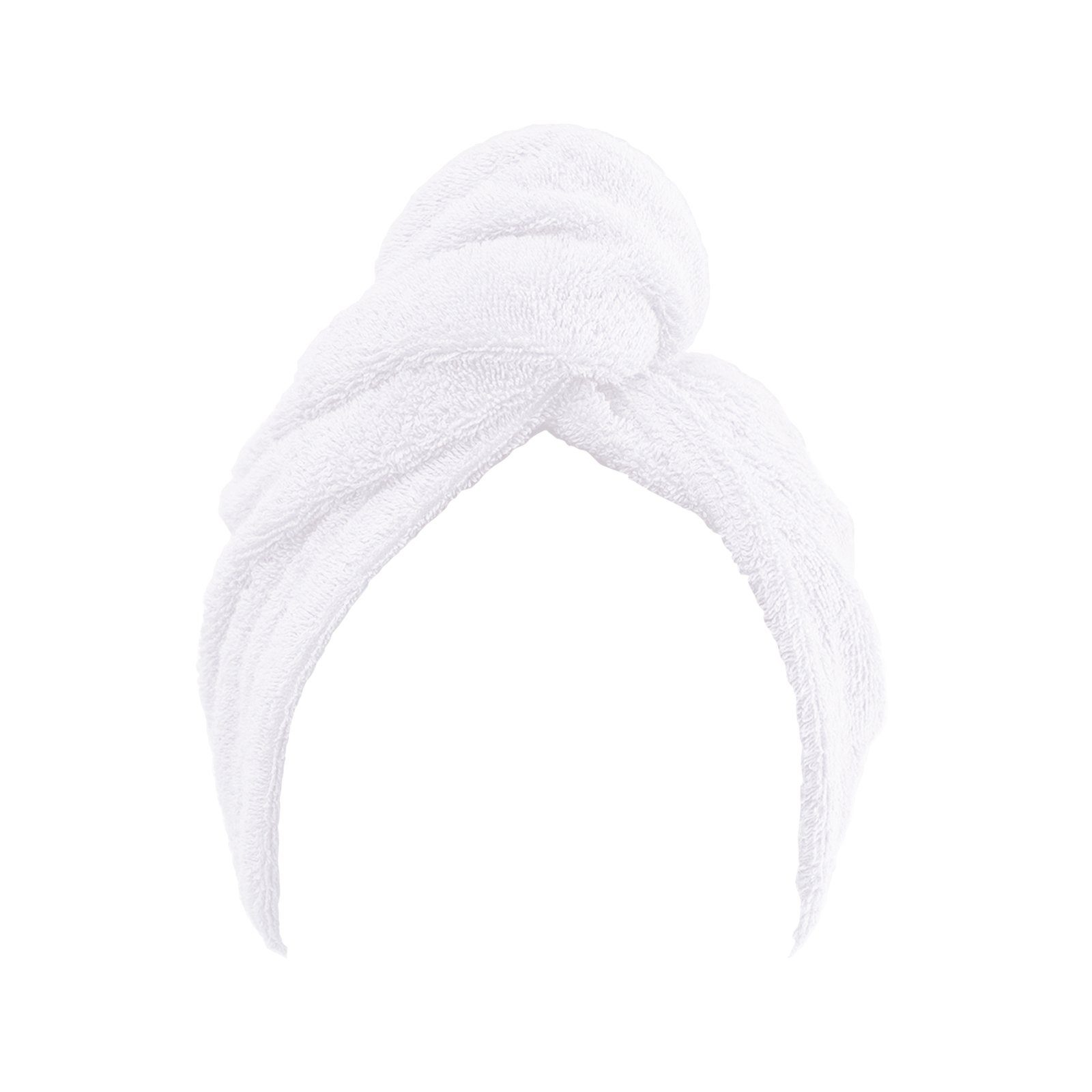 CLASS HOME COLLECTION Baumwolle Haar-Turban Kopfhandtuch 72x27 Frottee cm Weiß Turban-Handtuch