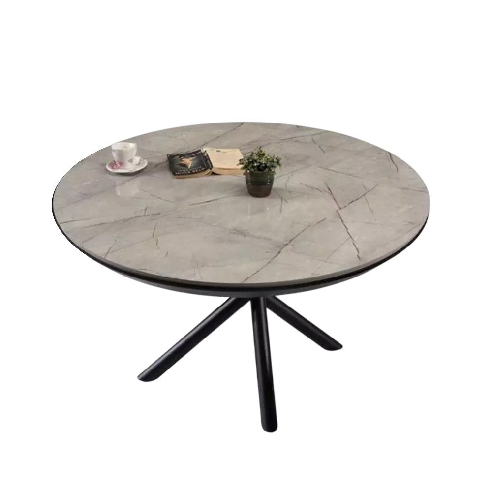 JVmoebel Esstisch Ausziehbarer Esstisch Rund Küchentisch Holz Grau Neu (1-St., Nur Esstisch), Made in Europa