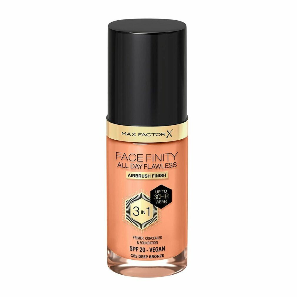 MAX FACTOR Foundation FACEFINITY ALL DAY FLAWLESS 3 IN 1 foundation #82-deep bronze 30ml