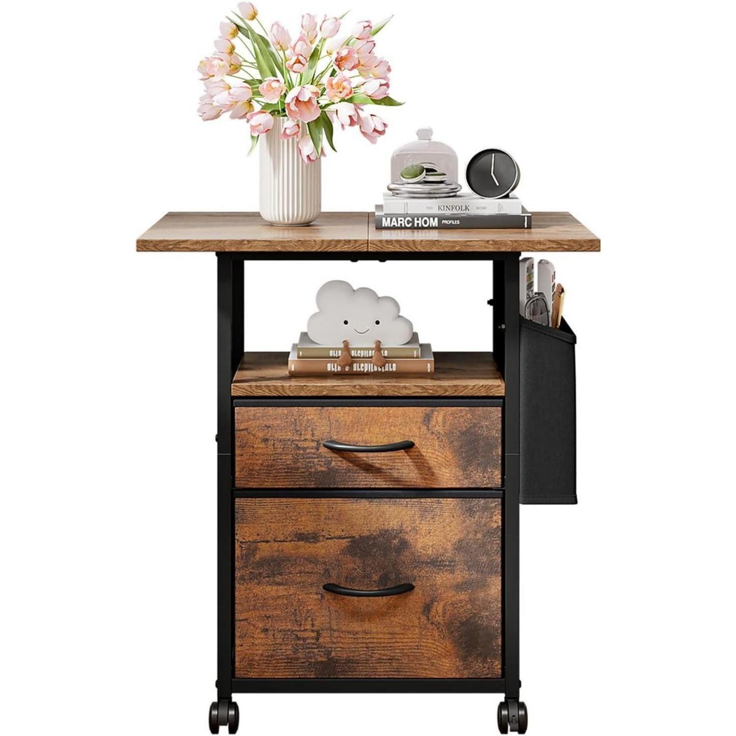 LuxusKollektion Beistelltisch Beistelltisch mit Rollen und 2 günstig online kaufen