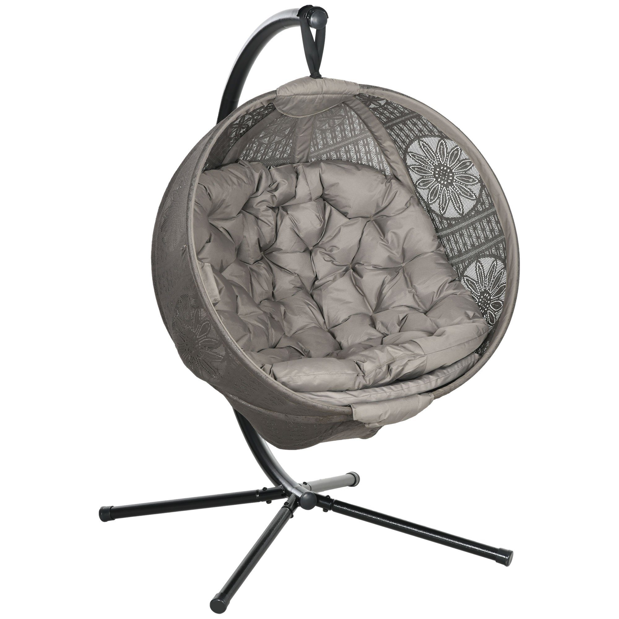 Outsunny Hängesessel Hängeschaukel mit Sitzkissen, Klappbarem günstig online kaufen