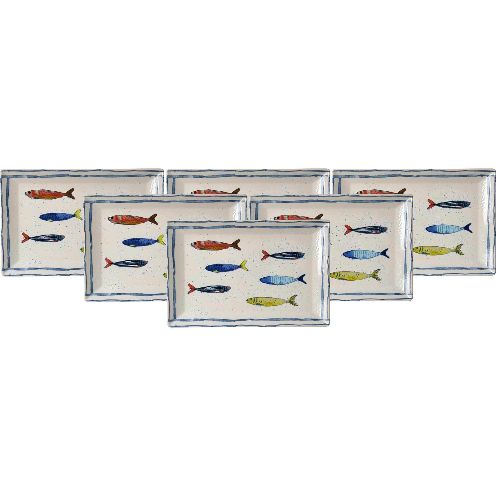 Ritzenhoff & Breker Maro Servierplatten 34 x 23 cm 6er Set, Steinzeug, (6-tlg)