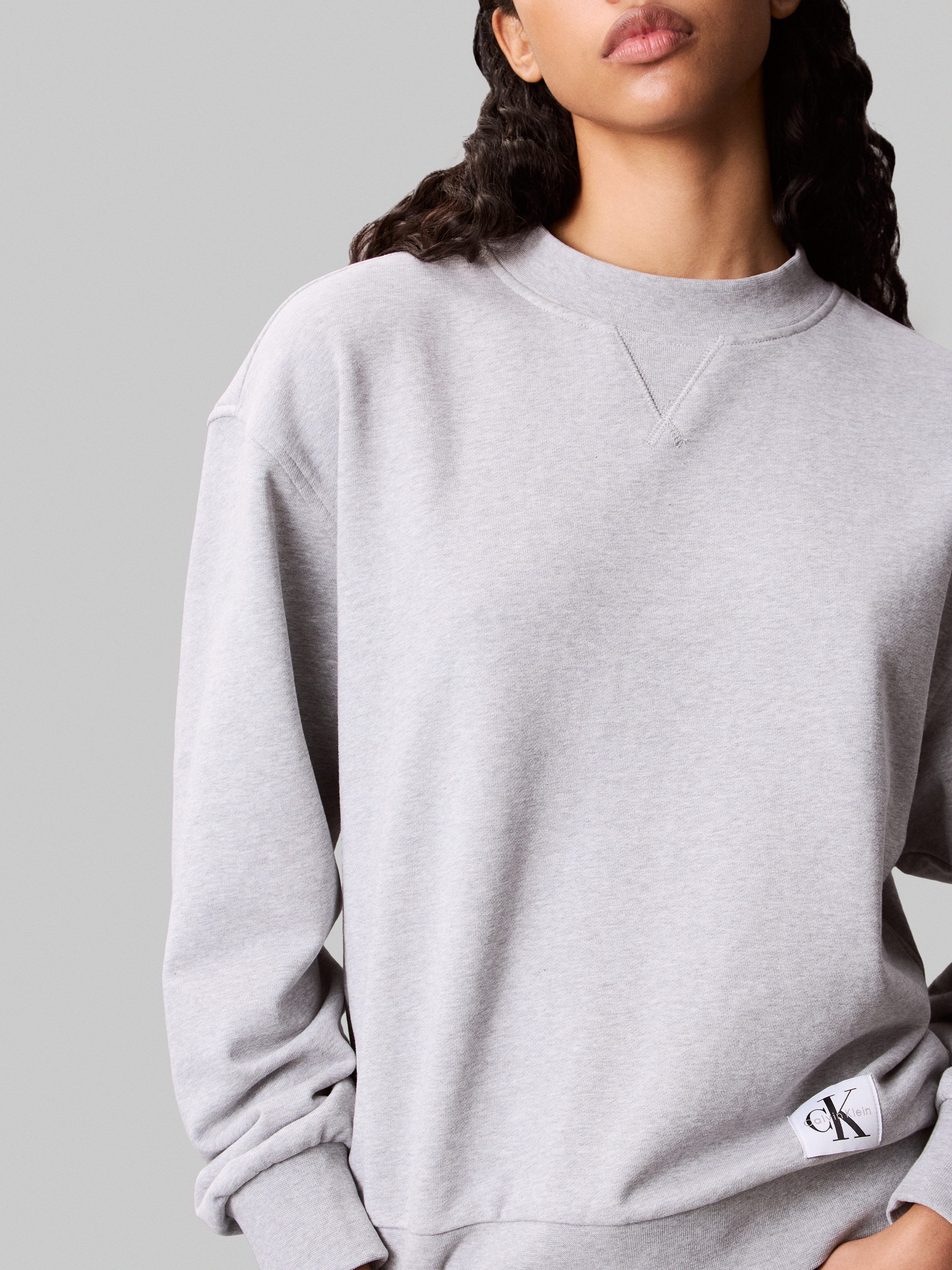 Calvin Klein Jeans Sweatshirt A- LS BADGE LOGO TERRY CREW NK Mit Rundhalsausschnitt