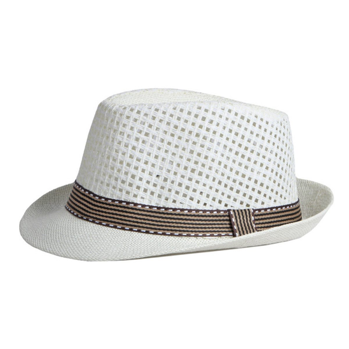Rnemitery Strohhut Panamahüte Strand Sonnenhut Sommer hohler Cowboyhut für Herren Damen