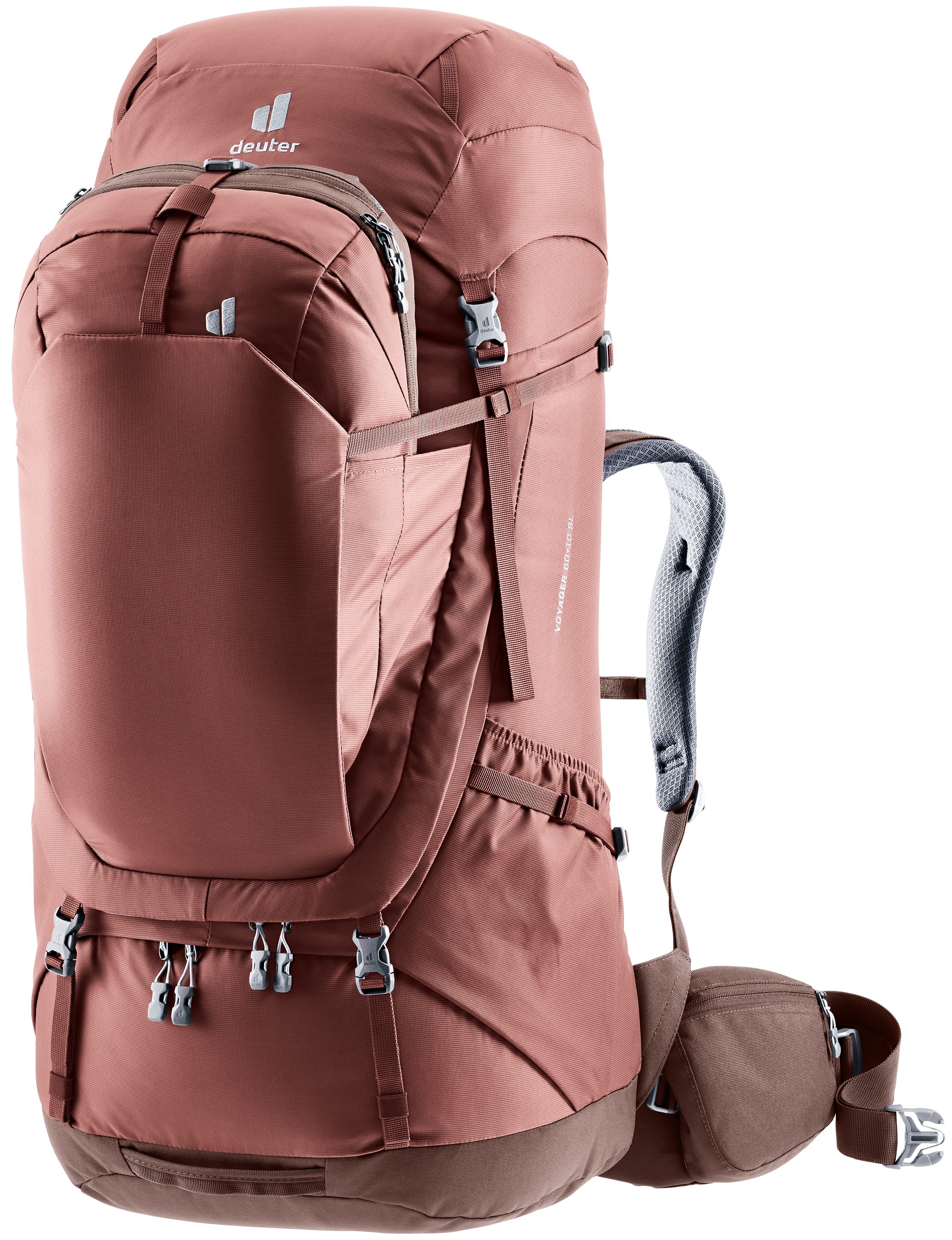 deuter Reiserucksack Voyager 60+10 SL (2-tlg), mit 70 Litern Volumen, aus Polyamid und Polyester