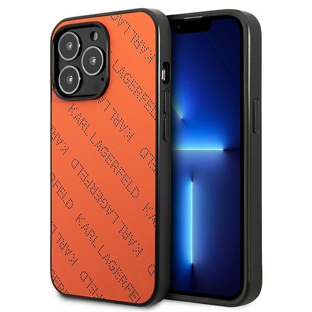 KARL LAGERFELD Handyhülle Schutzhülle Handyschale Smartphonehülle 6,7 ", perforiertes Logo, TPU-Kanten, Kameraschutz