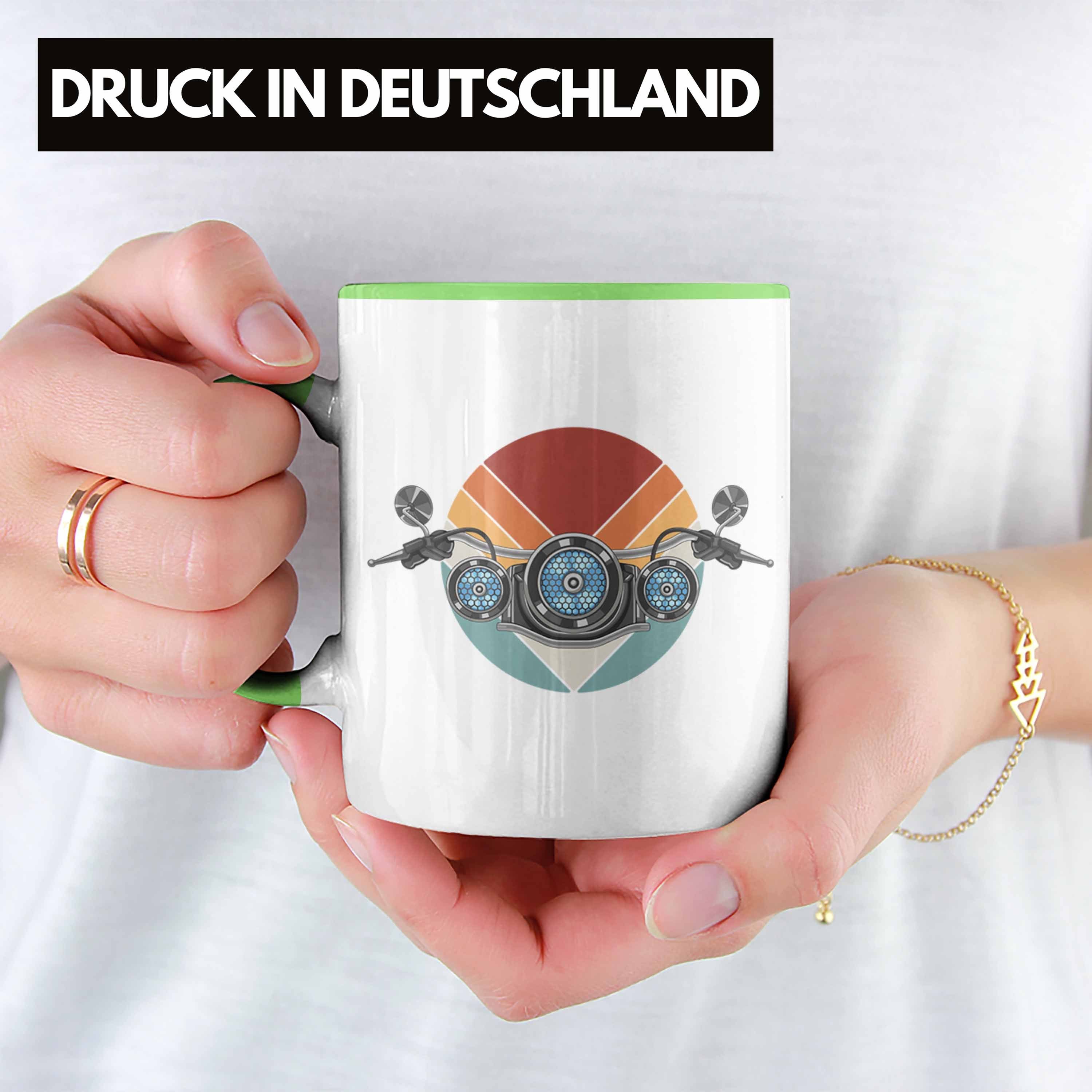 Männer Trendation Grün Tasse Geschenk - Geschenk Motorrad-Fahrer Trendation Tasse Spruch Retro