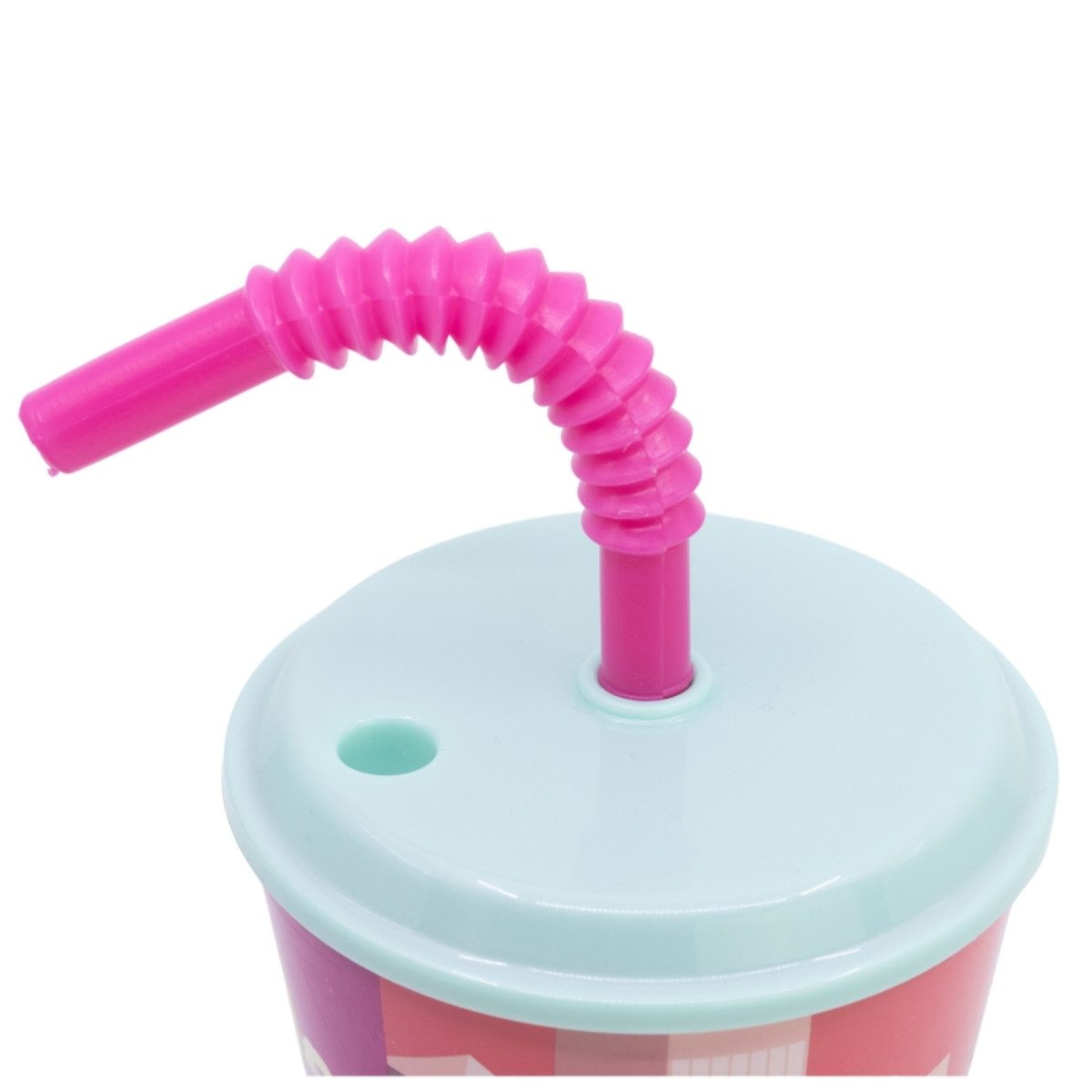 PAW PATROL Becher Trinkbecher 430 ml mit Deckel und Strohhalm, Polyethylen