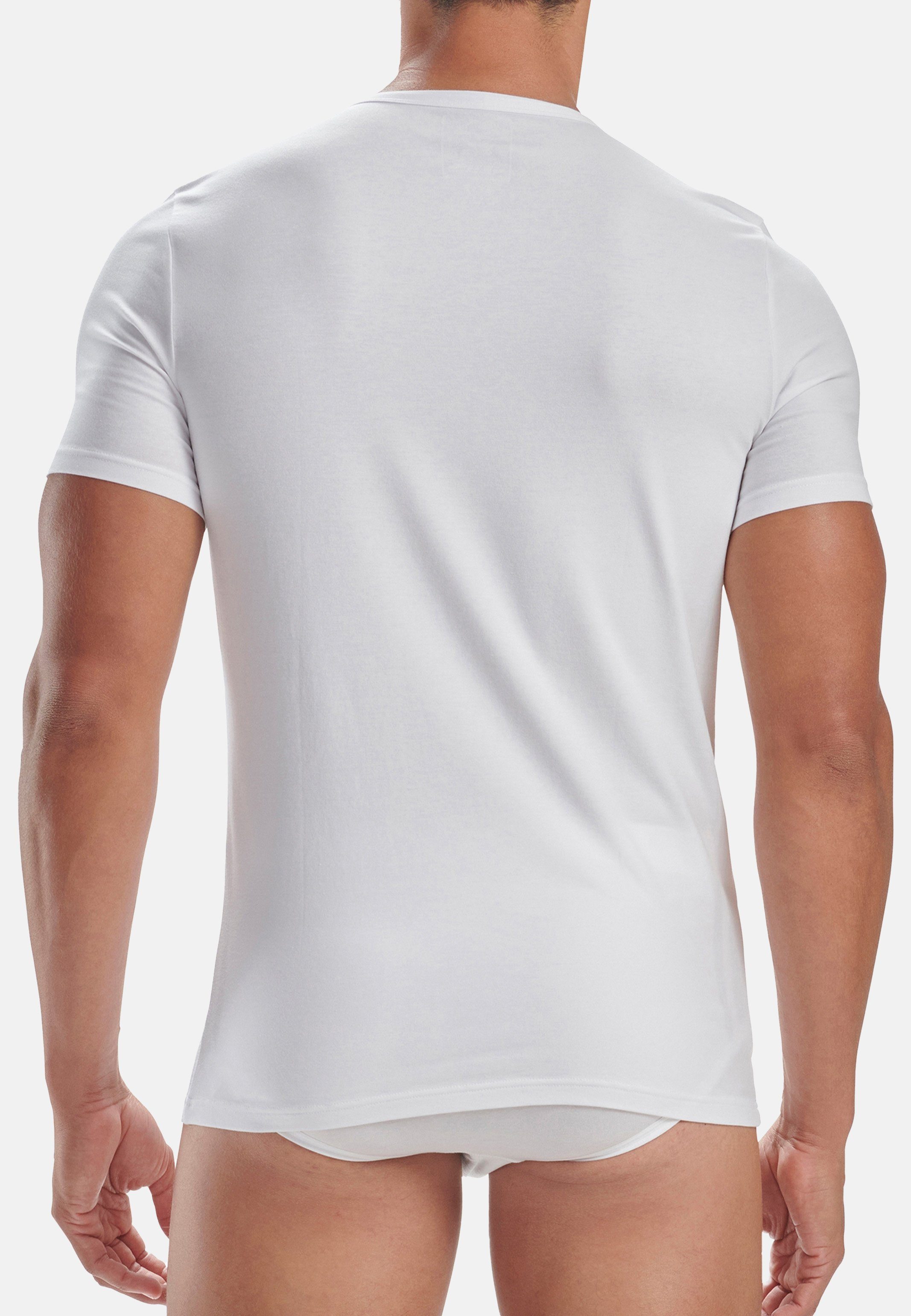 / Unterhemd Pack adidas 3 Flex Cotton Shirt Sportswear Kurzarm Baumwolle 4er Active - Weiß Stripes 4-St) (Spar-Set, - Unterhemd
