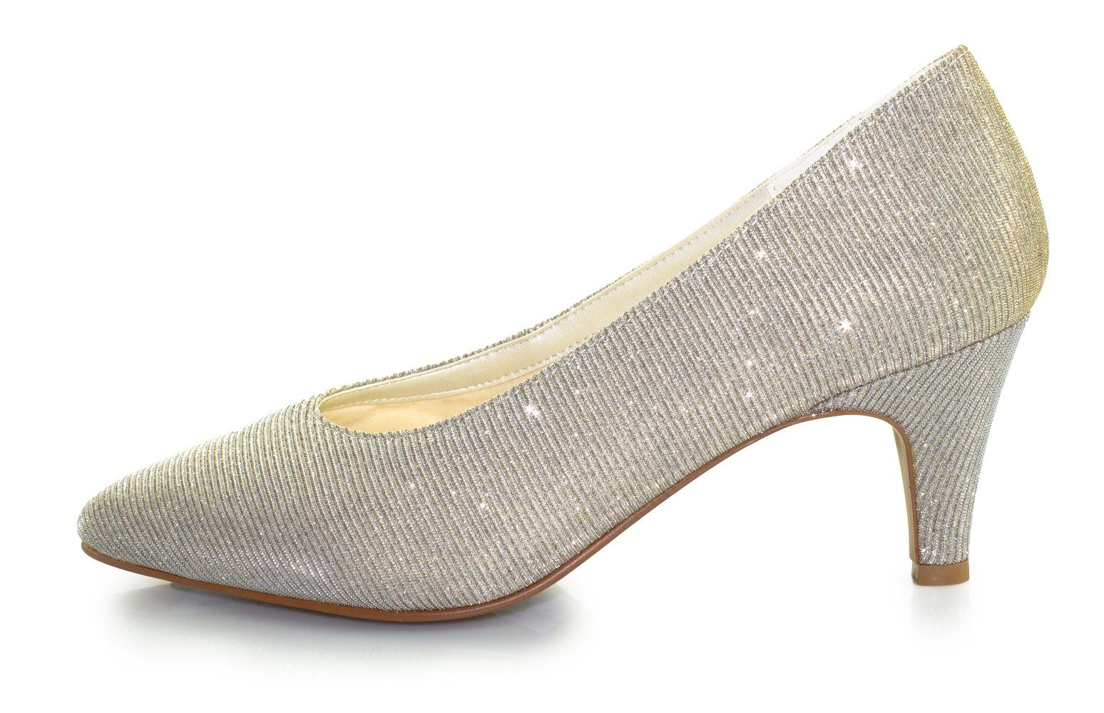 White Lady 939 ivory-gold Glitter Pumps günstig online kaufen