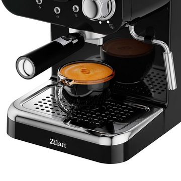 Zilan Espressomaschine ZLN-2991, Edelstahlfilter, Edelstahl Design,15 bar Hochleistungspumpe,Milchaufschäumer