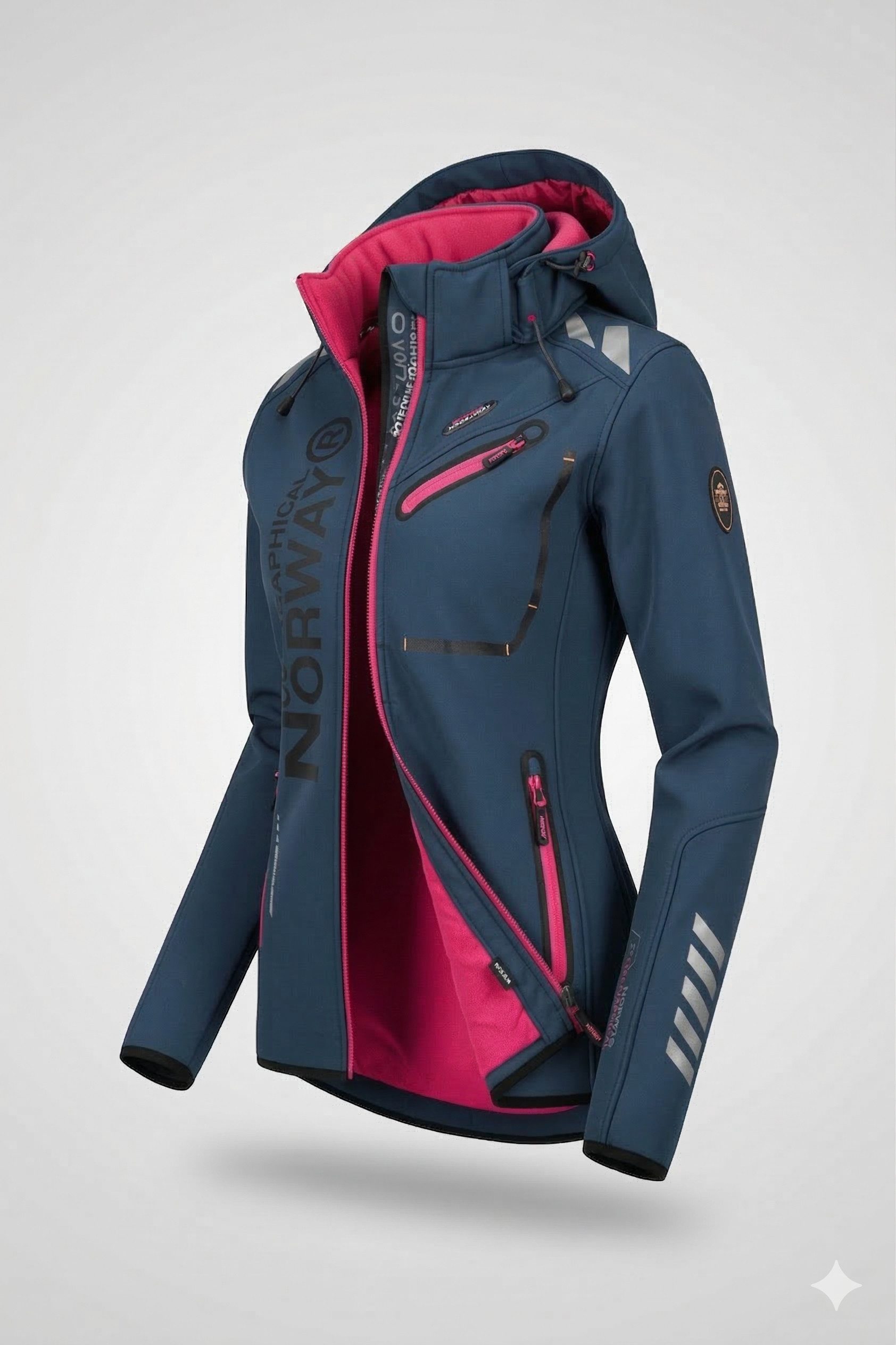 Geographical Norway Softshelljacke Geographical Norway Damen Softshelljacke (1-St) Leichte Outdoor Übergangsjacke für Frühling, Regen & Freizeit