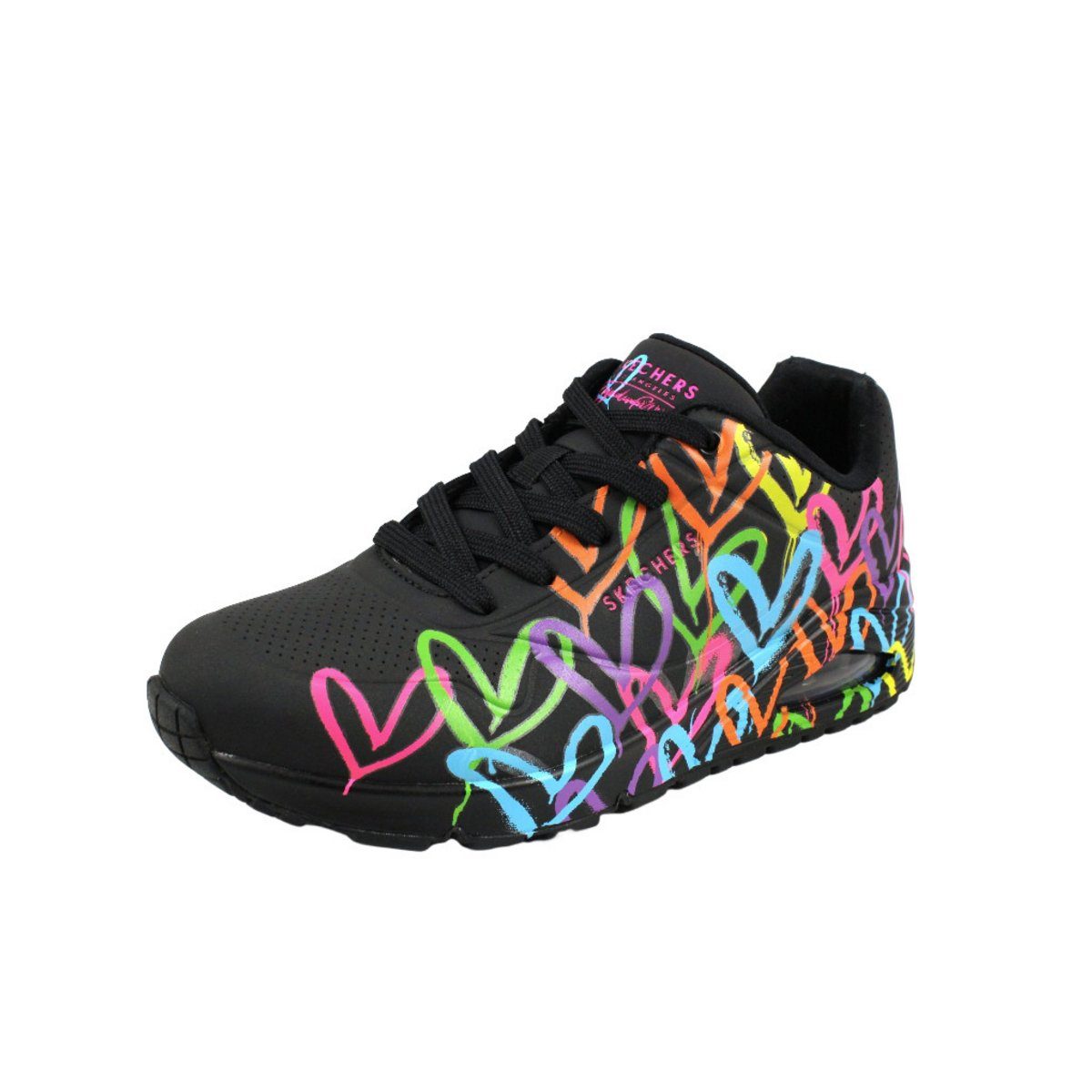Freizeit Schnürer für Damen in schwarz Sneaker