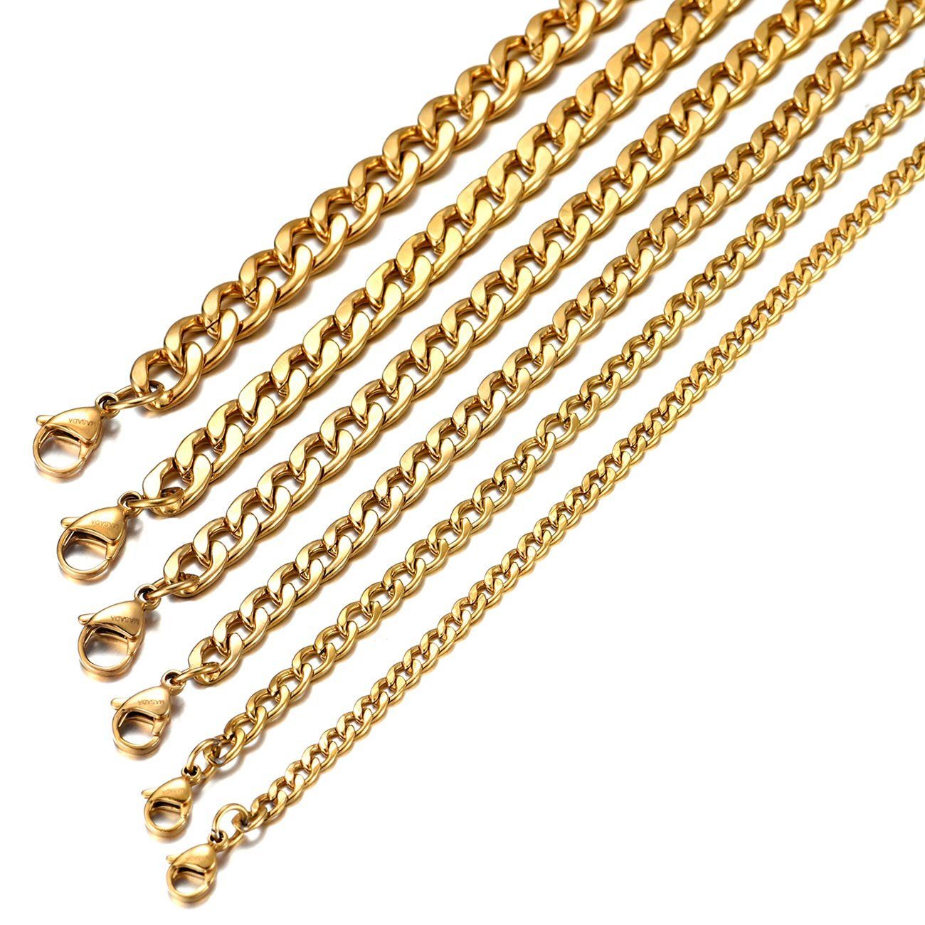 DonDon Kette Anhänger Herren, und Panzerkette Längen aus Halskette Breiten Edelstahl, für mit verschiedene Goldkette