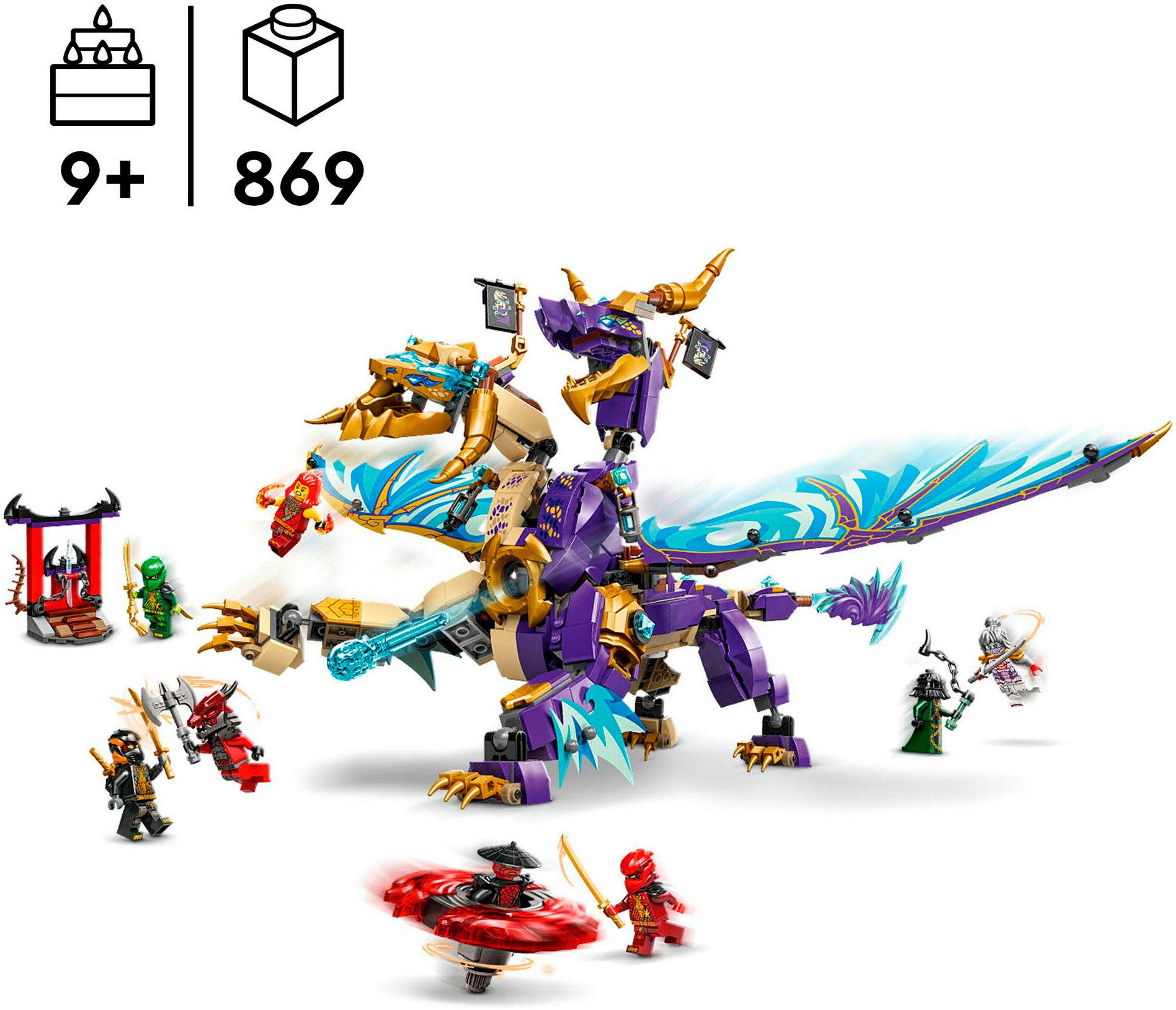 LEGO® Lichtbogendrache (71836), LEGO® Ninjago Konstruktionsspielsteine, (869 St), Made in Europe