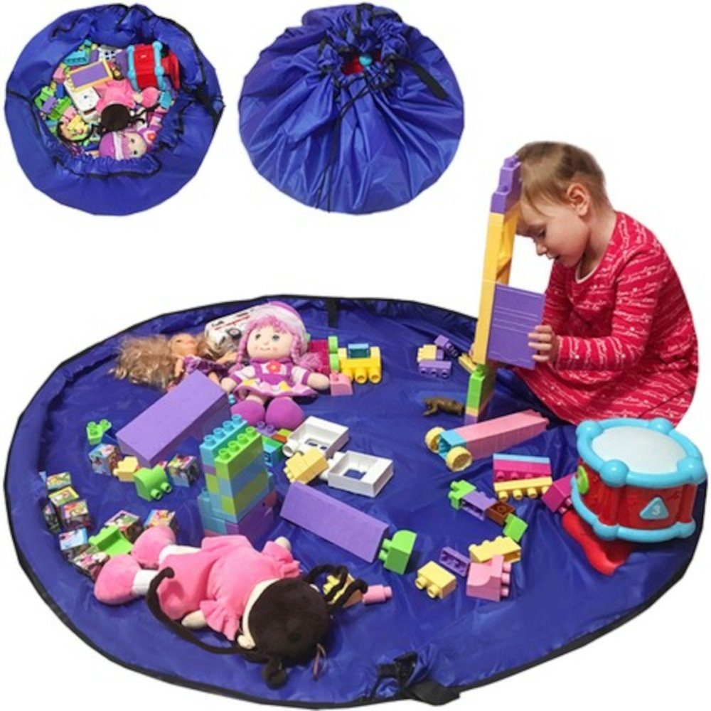 ISO TRADE Runde Tasche Spielmatte Tasche (Aufräumsack Spieldecke Beutel, 1-tlg., Spielzeugtasche, Spielzeugbeutel), Spielzeugaufbewahrung Kinder Spielmatte