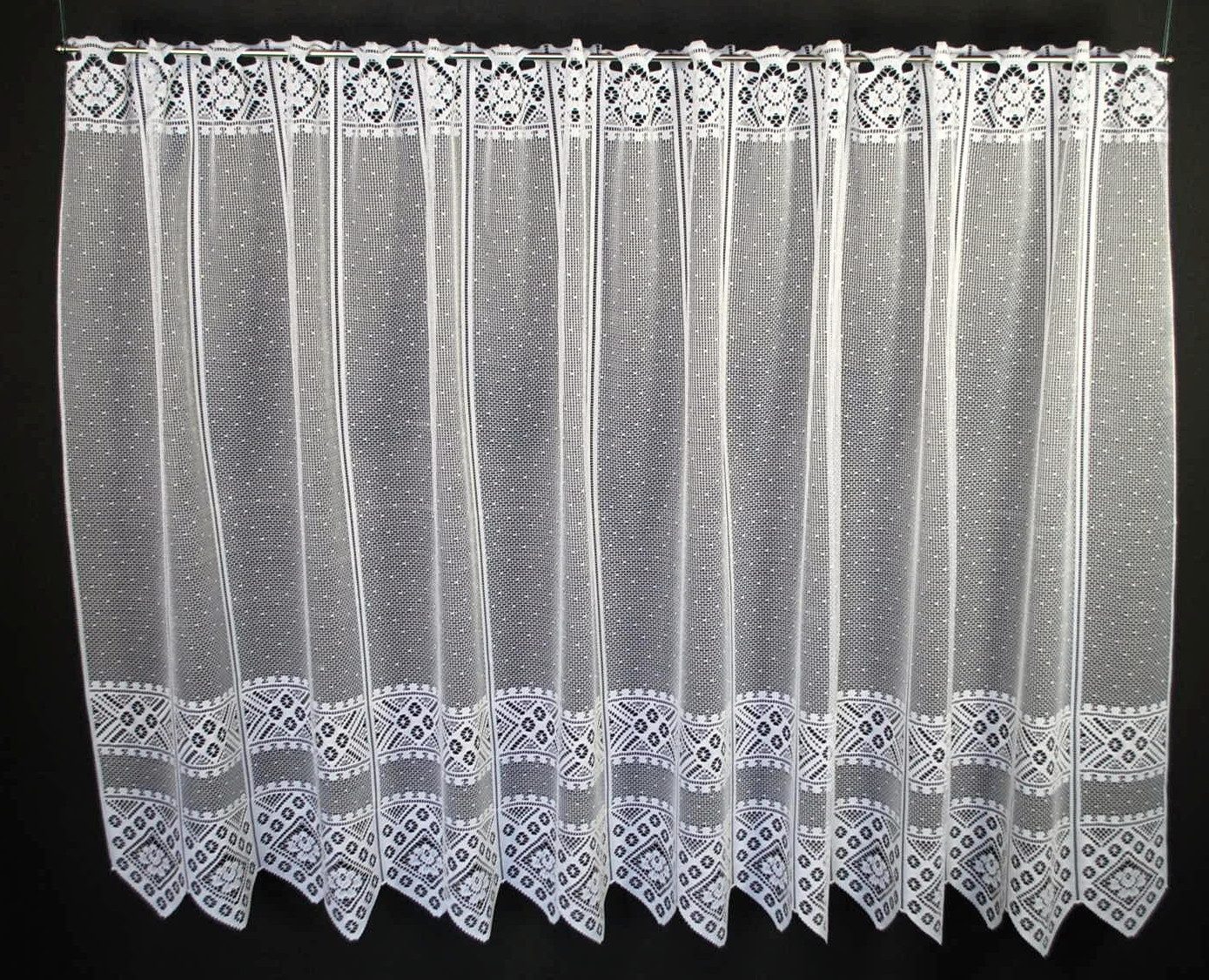 Gardinen Kranzusch Scheibengardine Blume Muster (1 St), Stangendurchzug, tr günstig online kaufen