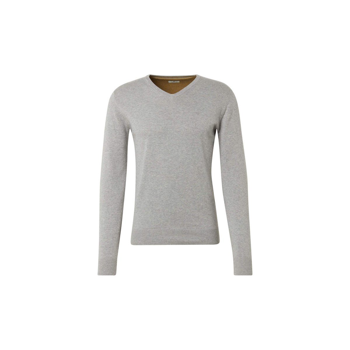 grey uni Supremo V-Ausschnitt-Pullover melange (1-tlg) regular light TOM TAILOR soft