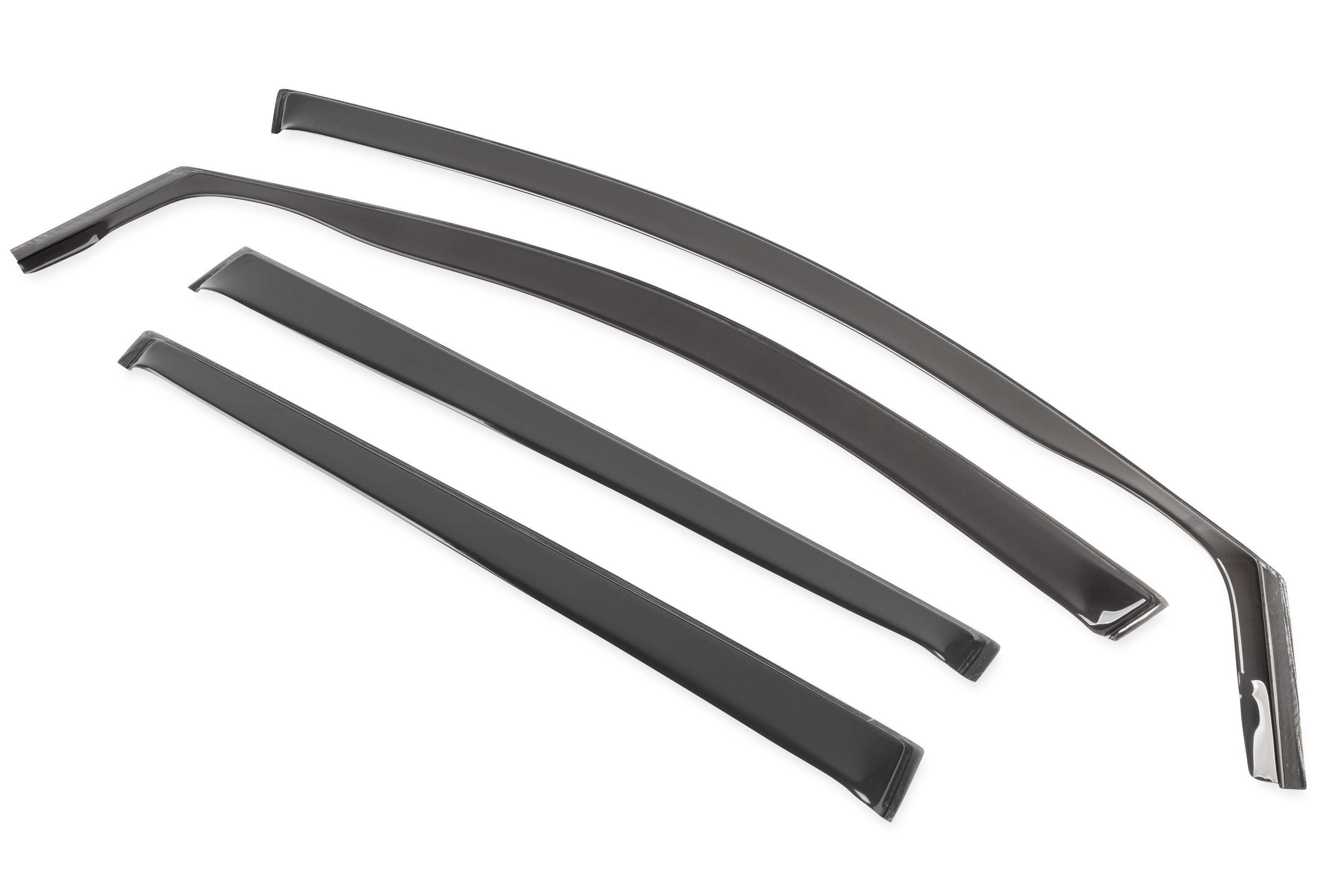 WALSER Autosonnenschutz Passform Windabweiser, (12-St., 4 Windabweiser vorne und hinten, 8 Befestigungsklammern)