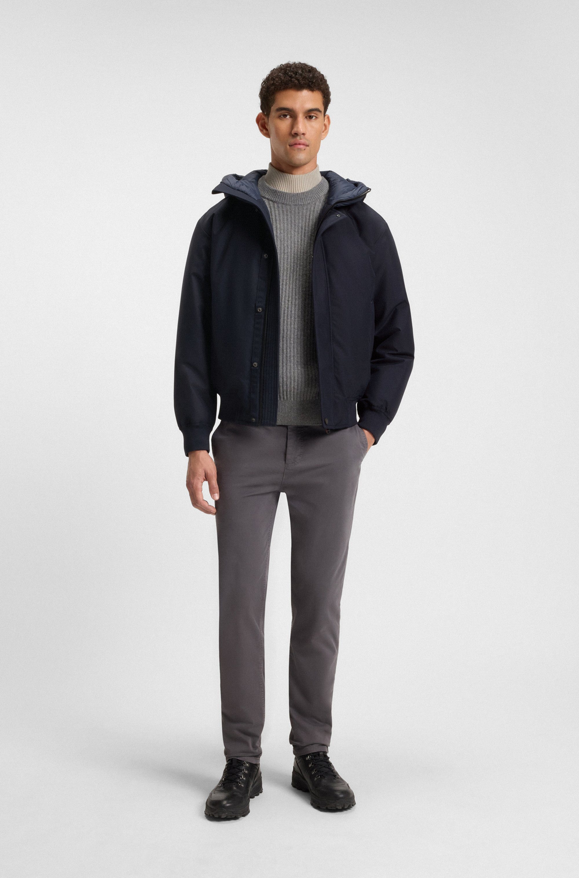 BOSS ORANGE Blouson Osis relaxed fit, mit wattierter Kapuze, verdeckter Reißverschluss
