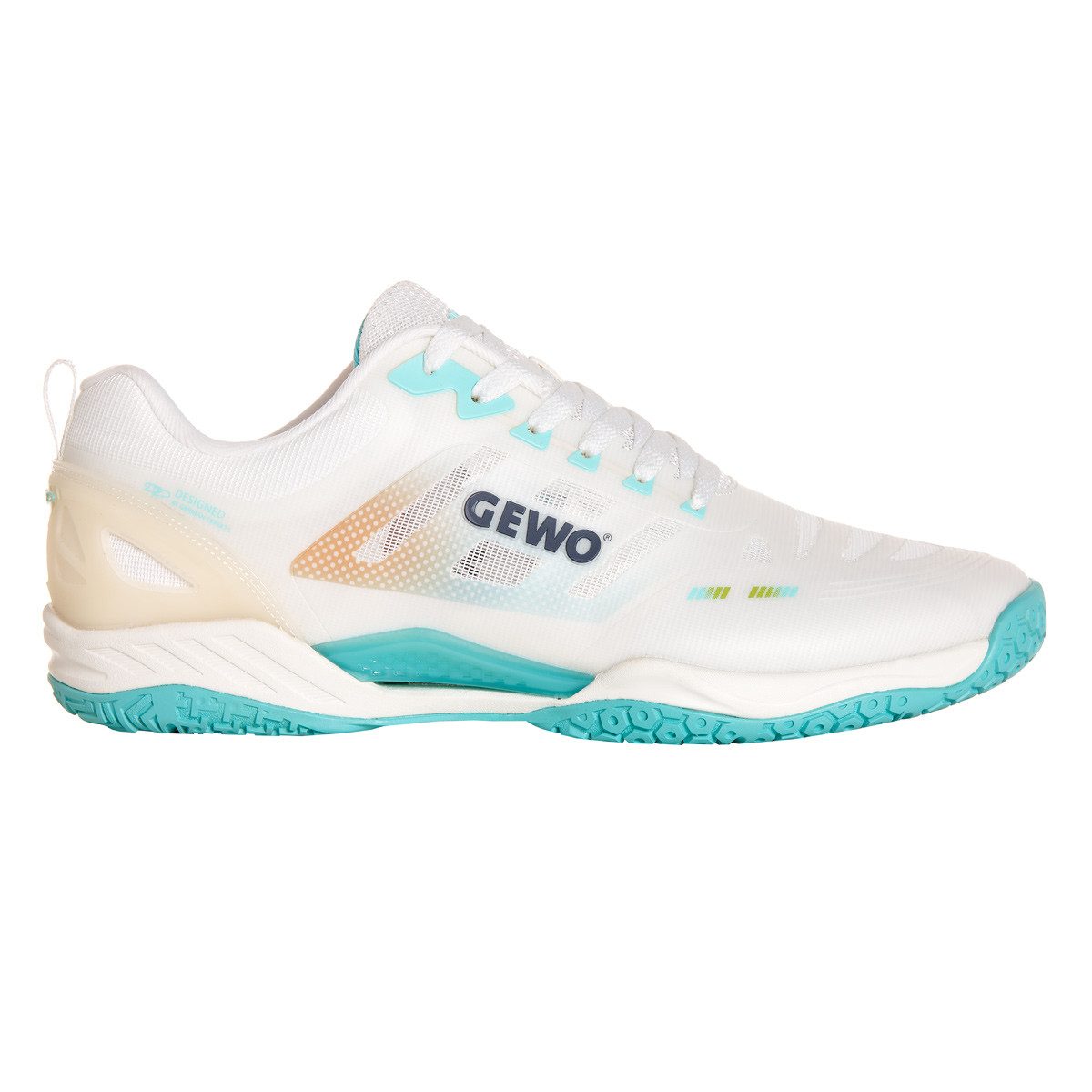 Gewo GEWO Schuh Ultra Force Pro weiß/mintgrün 40 Trainingsschuh geeignet für Tischtennis