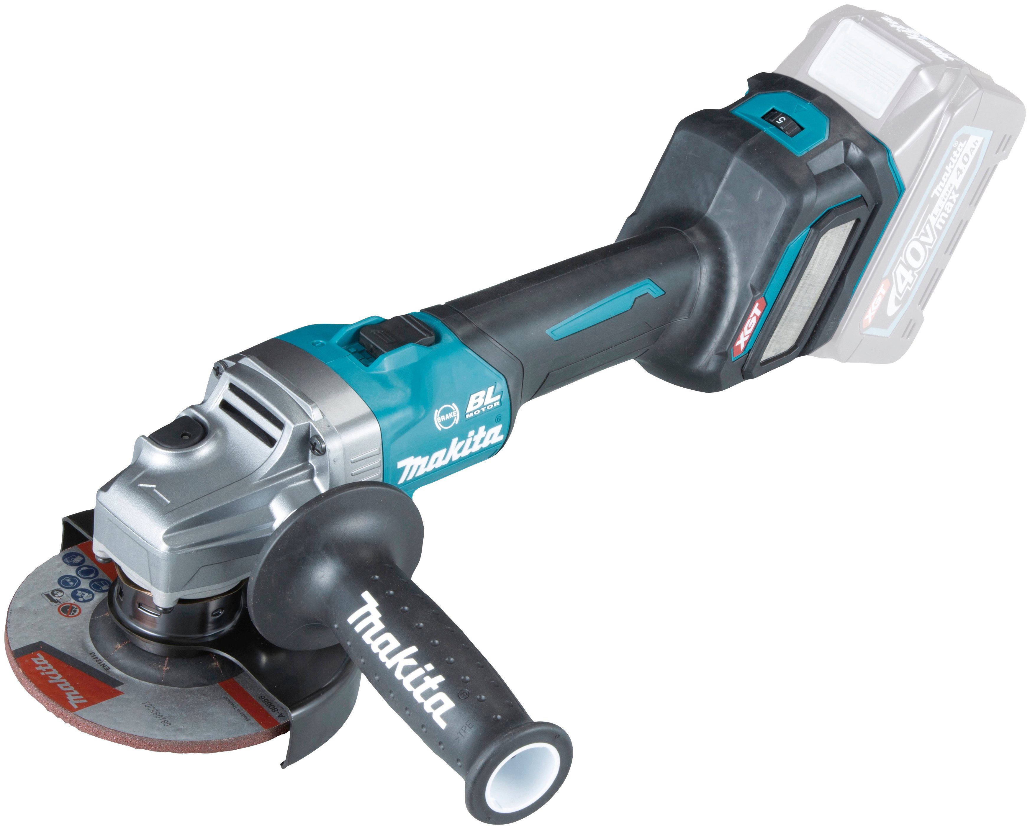 Makita Akku-Winkelschleifer GA023GZ, und Ladegerät 3.000-8.500 ohne mm, Akku max., min-1, 125 XGT, 40V