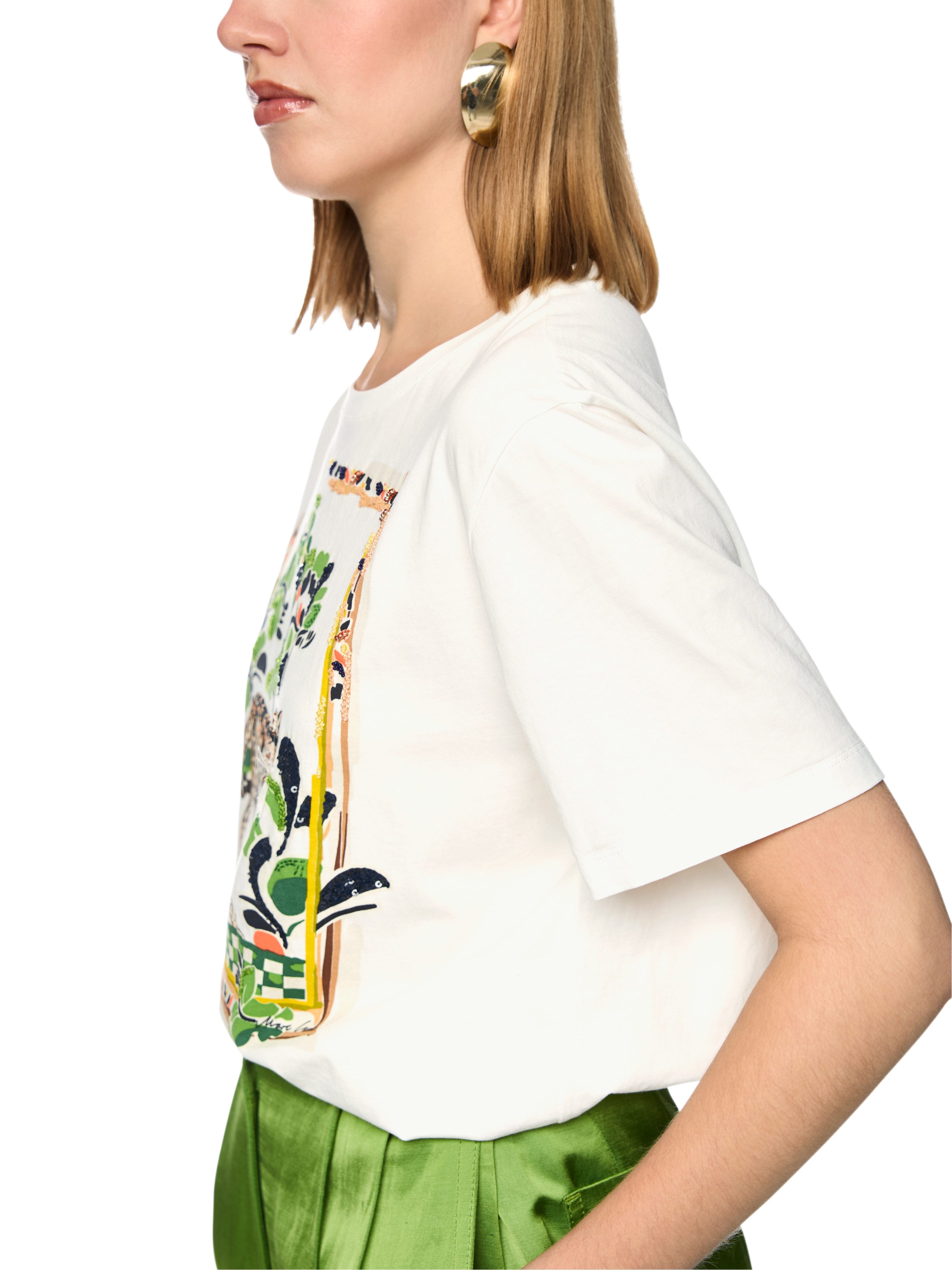 Marc Cain T-Shirt Leo's Oasis Premium Damenmode mit Leo-Motiv